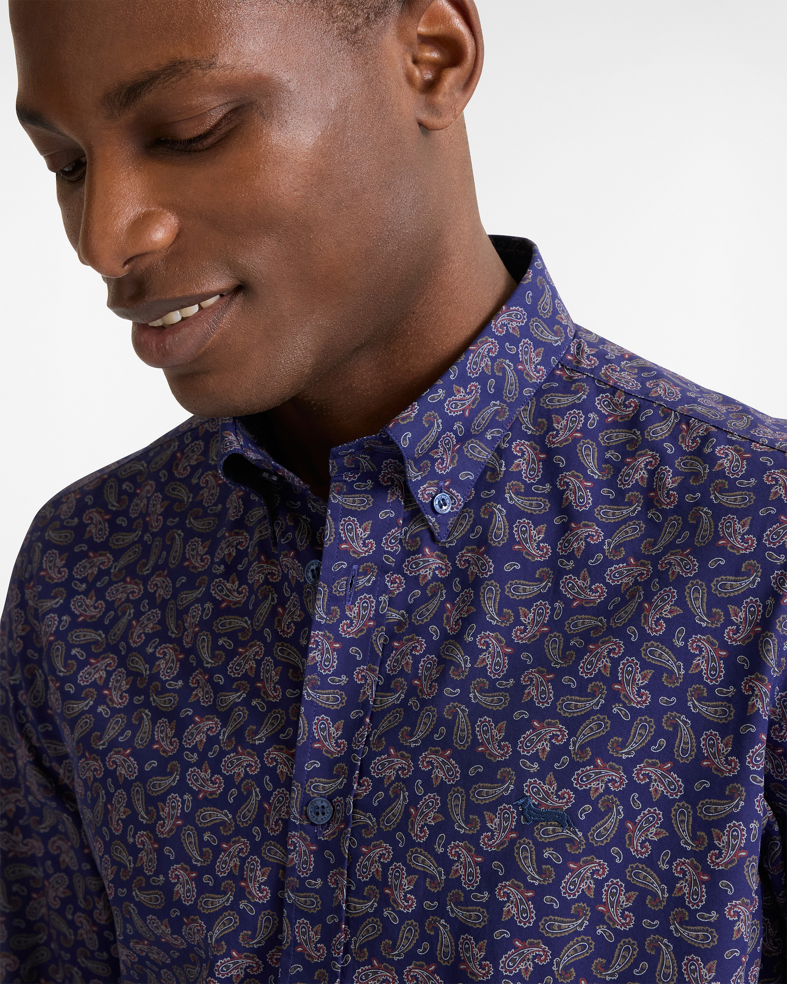 Slim Fit Cotton Printed Shirt, Light Blue, large image number 2