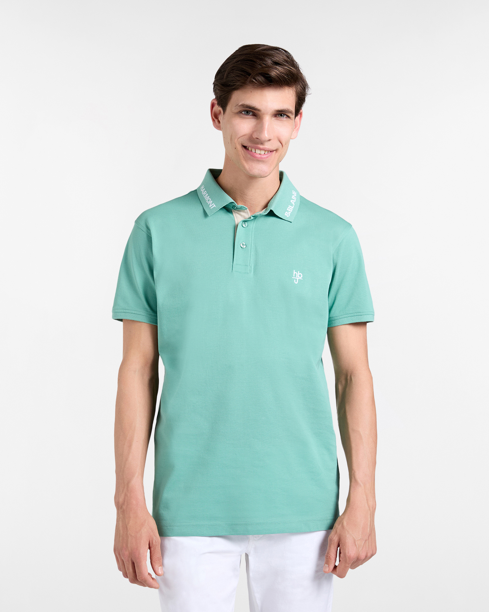 Polo uomo regular fit con colletto logo ricamato