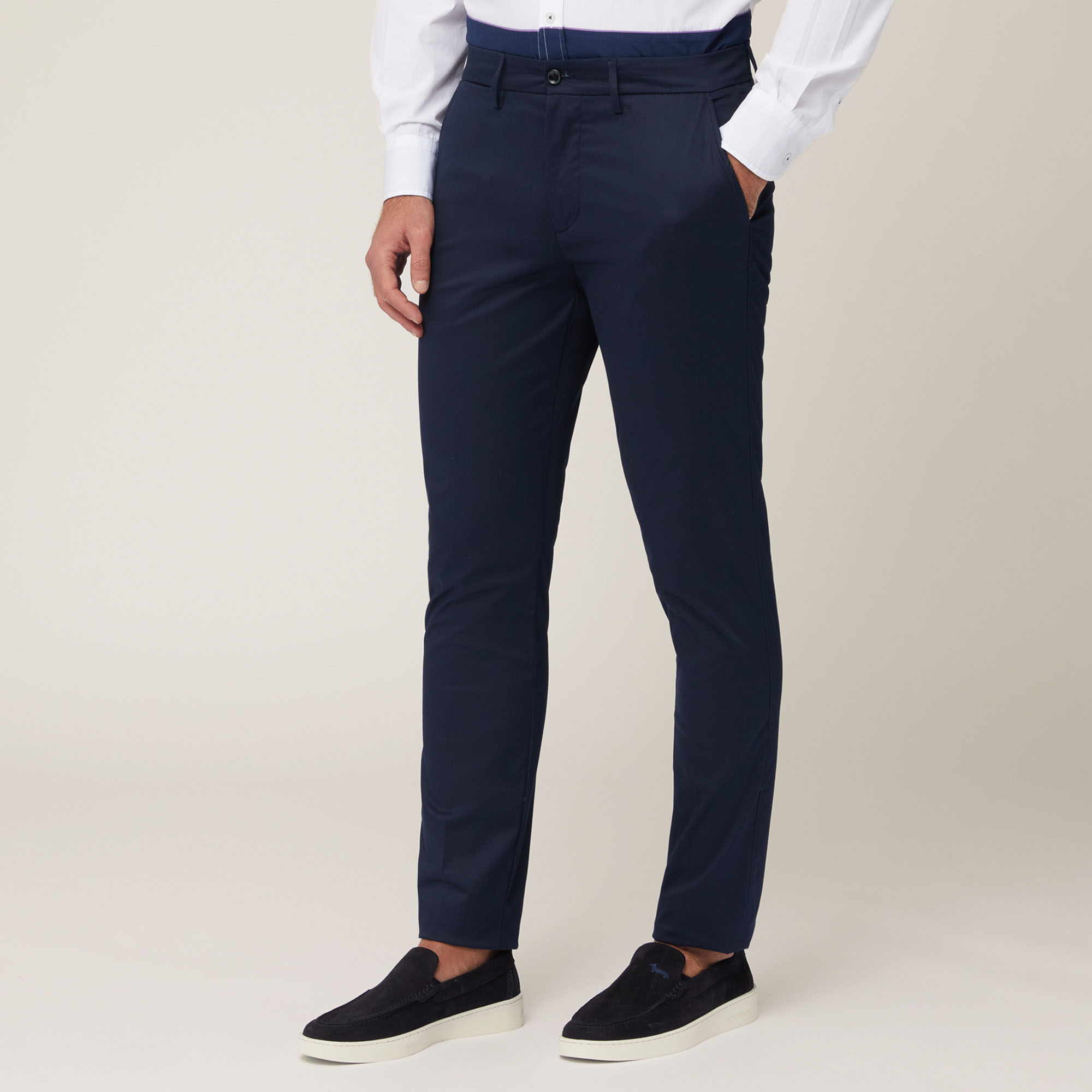 Pantaloni Chino Personalizzati, Blu Navy, large