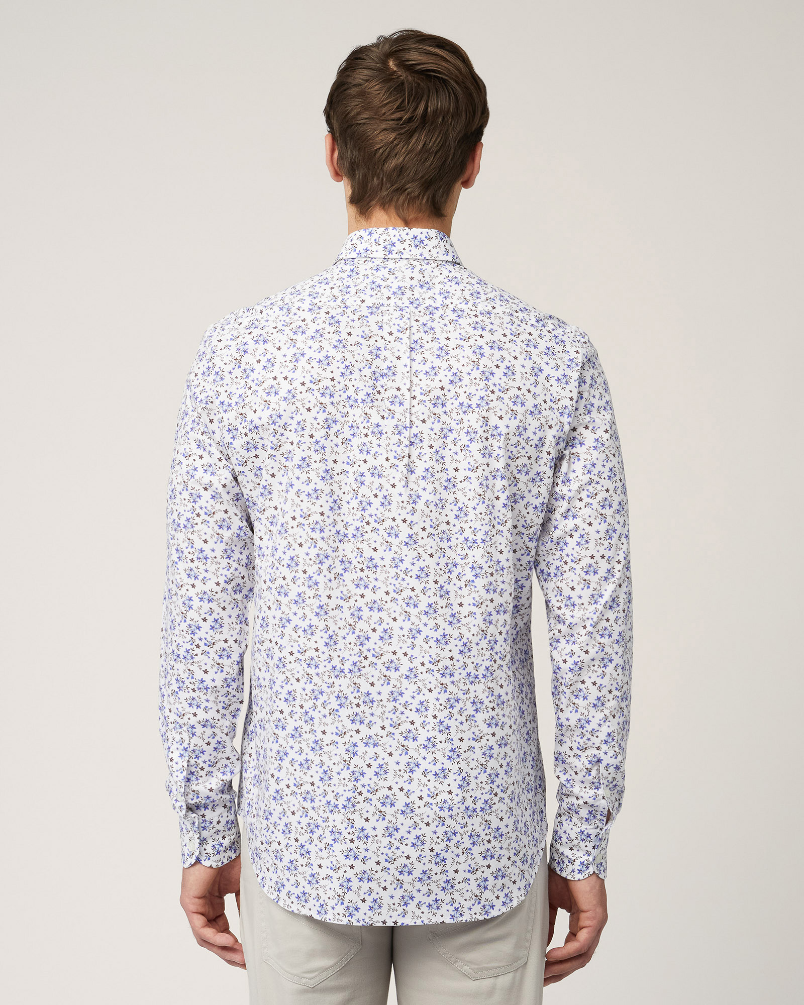 Cotton Floral Shirt, Electric Blue, large image number 1