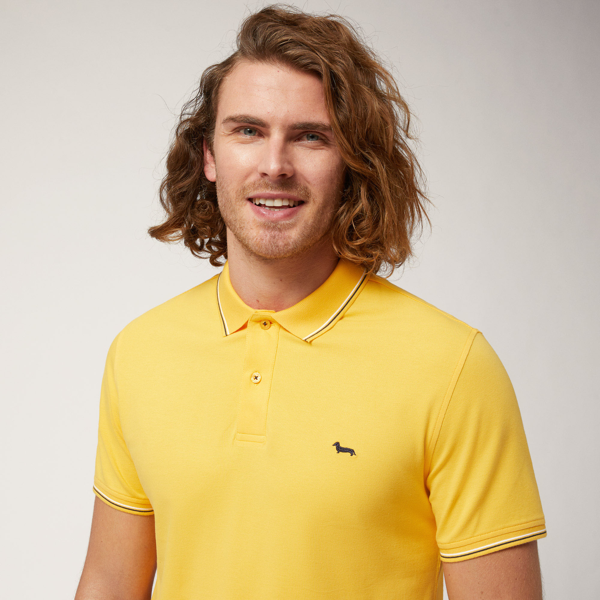 Polo with Striped Details, Gold, large image number 2