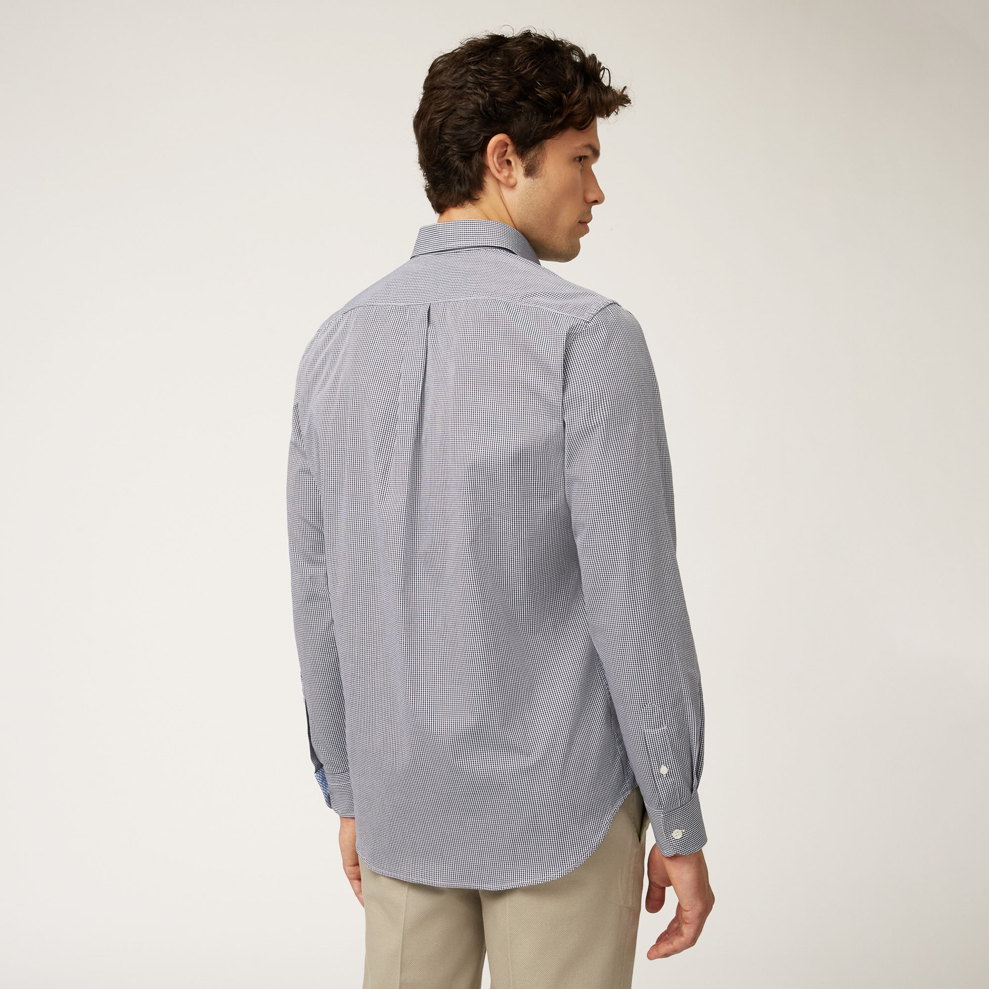 Camicia In Cotone Organico Con Contrasti Interni, Blu Sport, large image number 1