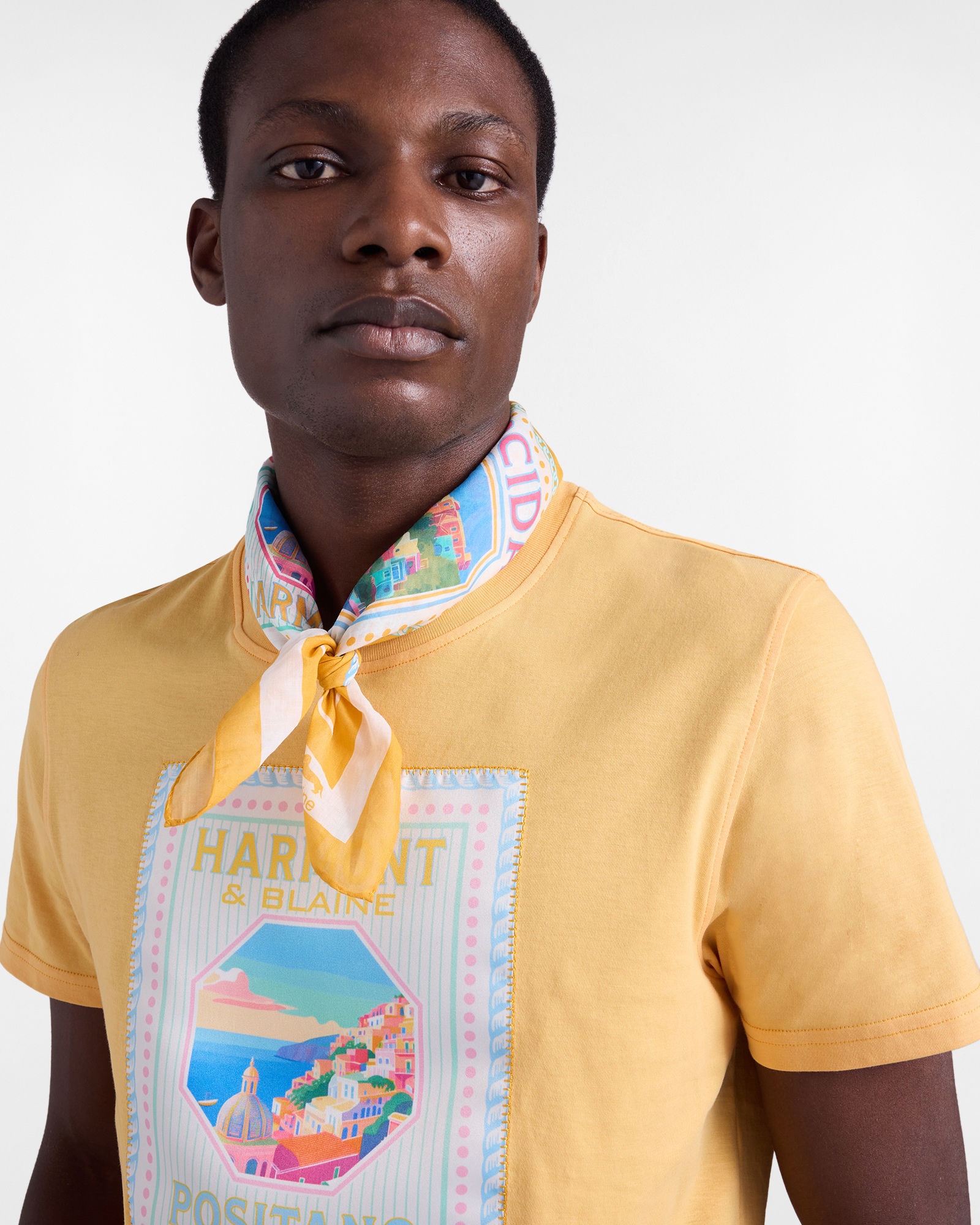 Bandana in cotone Capsule Postcard, Uomo, Arancio, Taglia: UNI