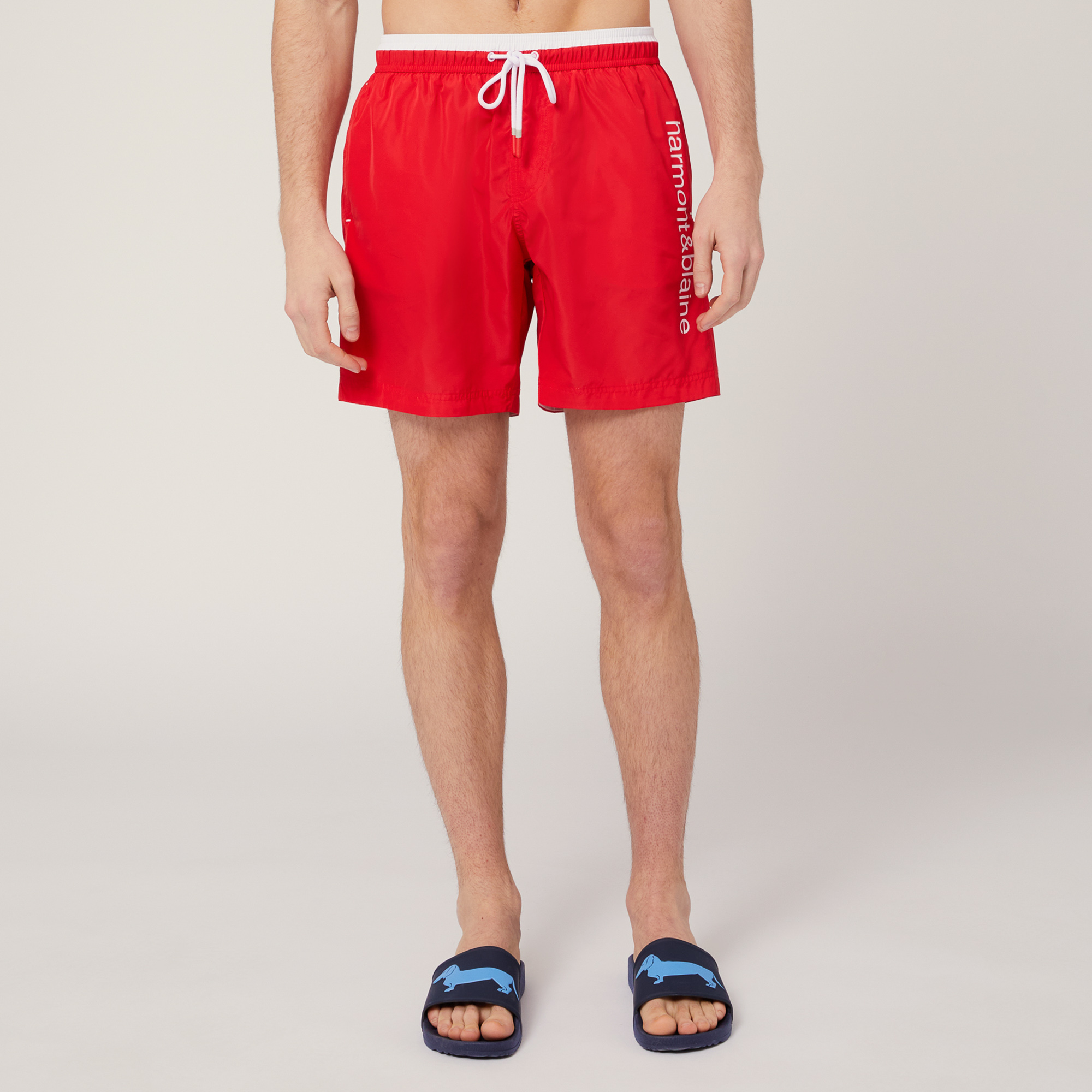 Swim Trunks with Lettering, Red, large image number 0