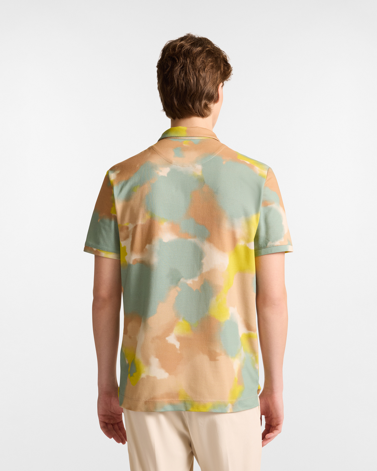 Cotton Polo with Camouflage Print
