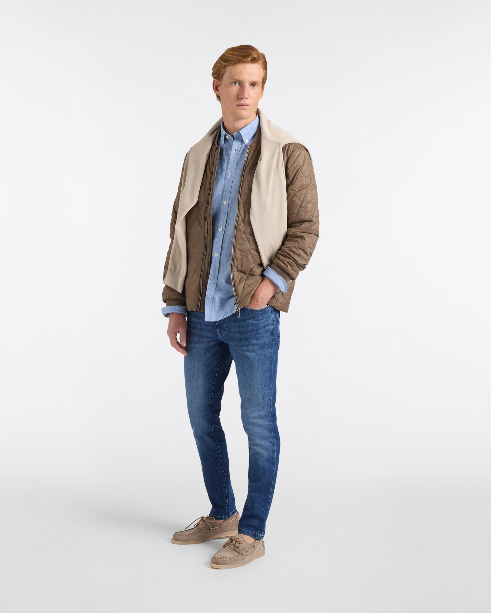 Padding Jacket Uomo Trapuntata, Marrone chiaro, large image number 3