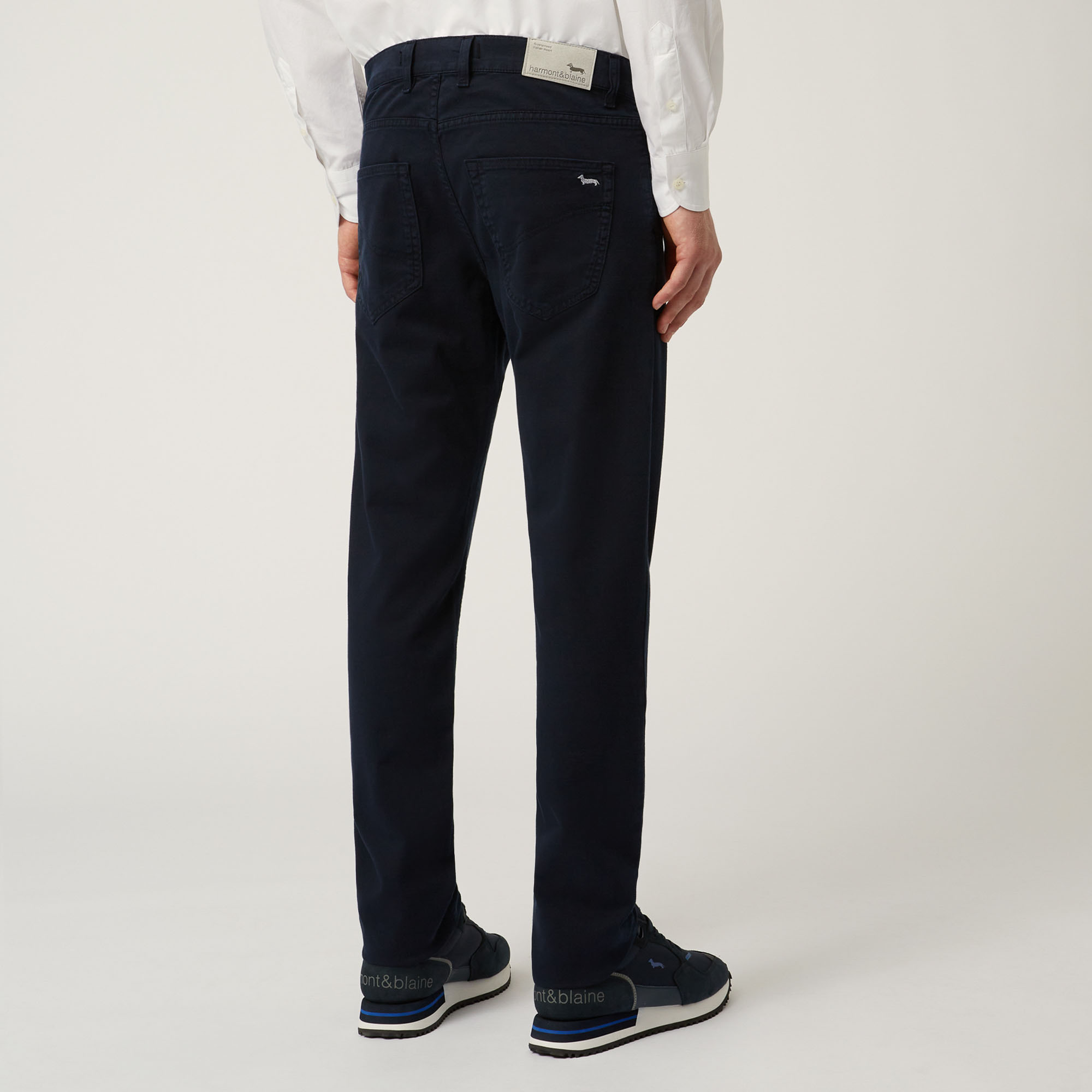 Essentials trousers in plain coloured cotton, Blue, large image number 1