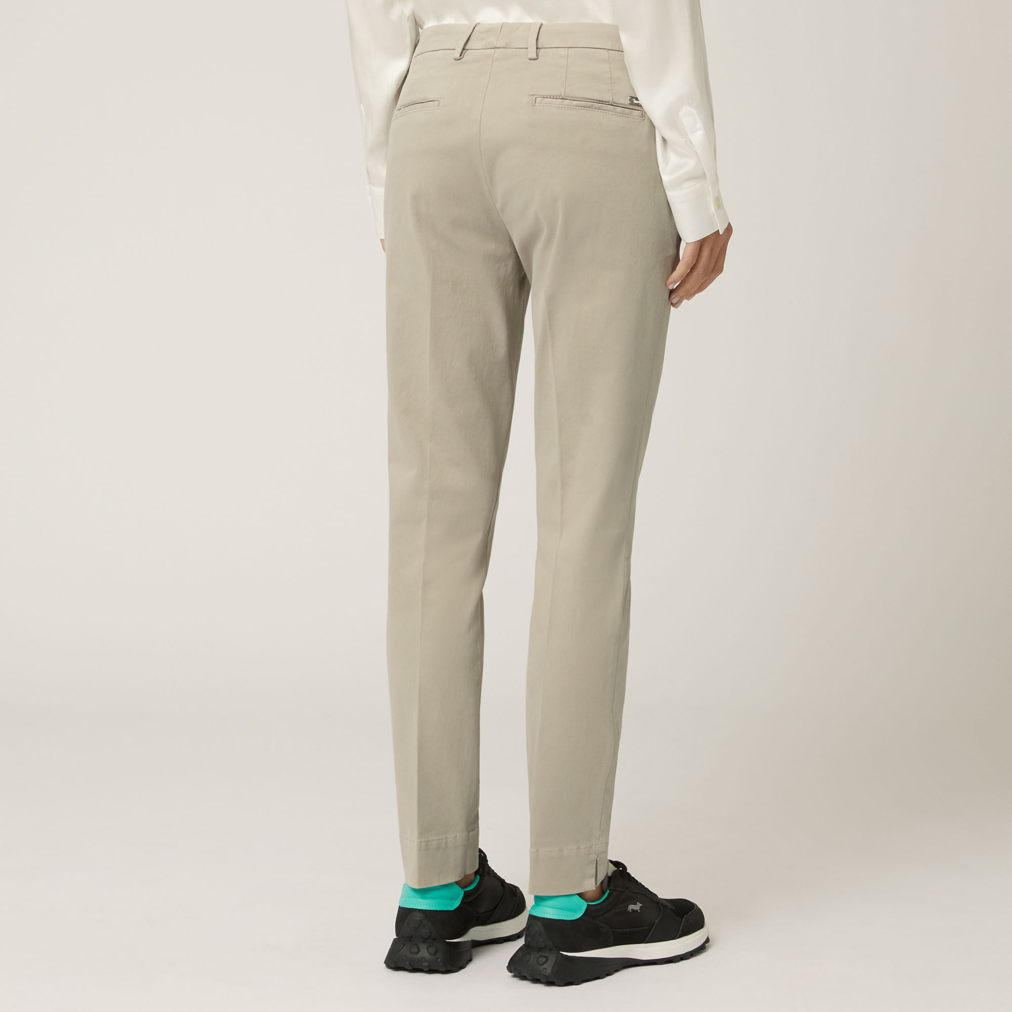 Pantalone Chino In Cotone Stretch, Beige, large image number 1