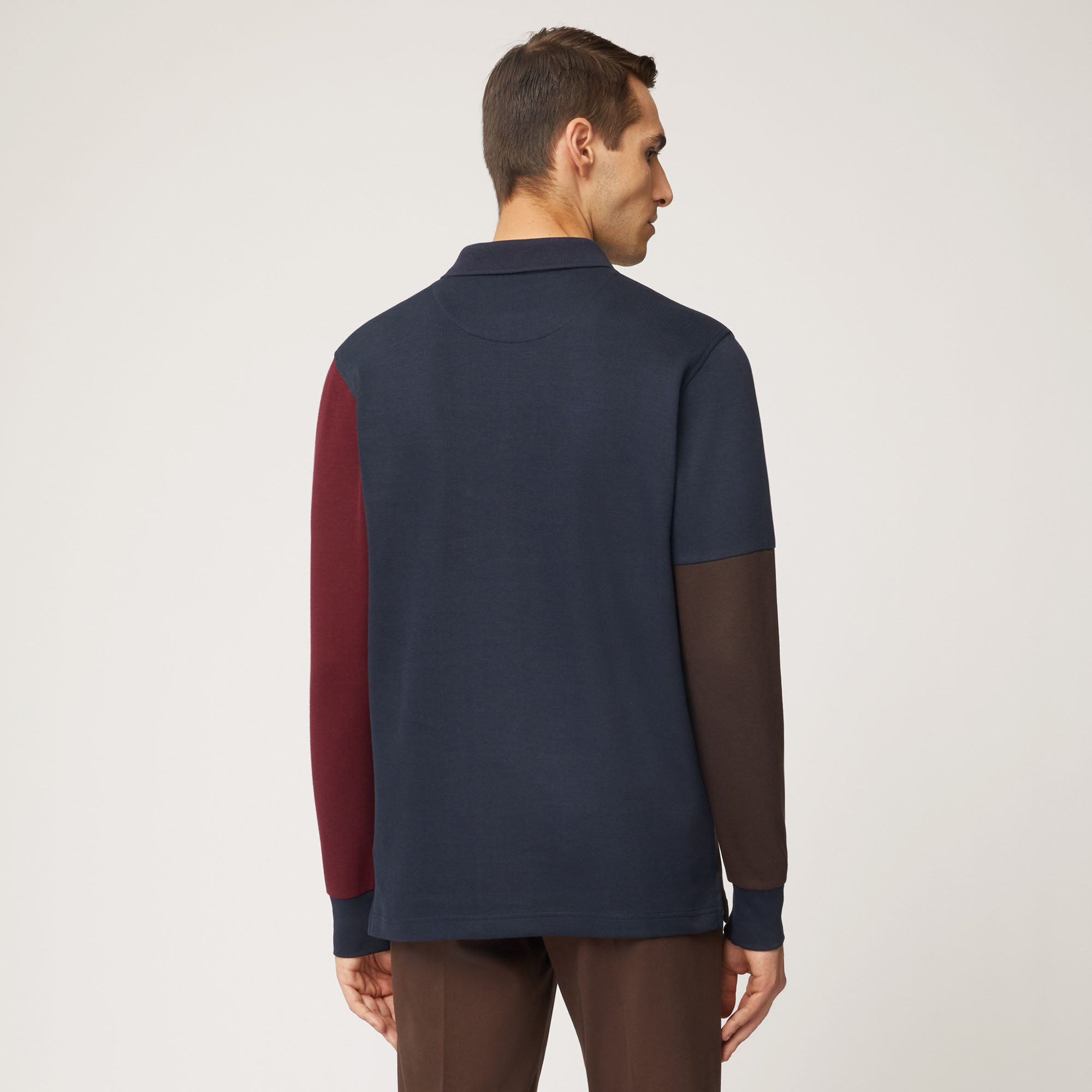 Polo Narrow Fit Effetto Color Block, Light Blue, large image number 1