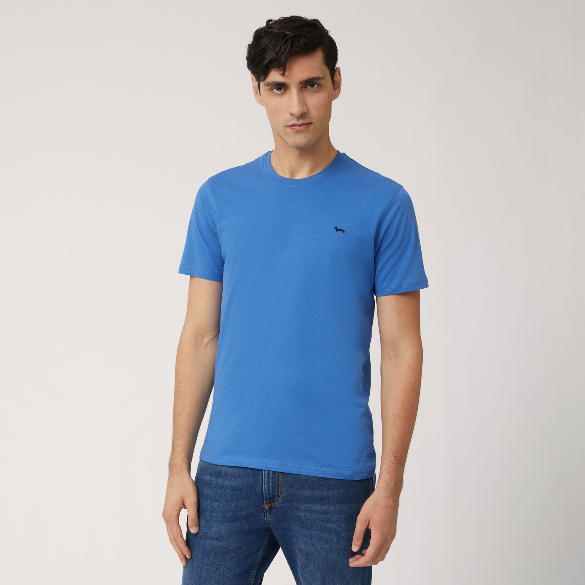 T-Shirt In Jersey Di Cotone, Blu Chiaro, large