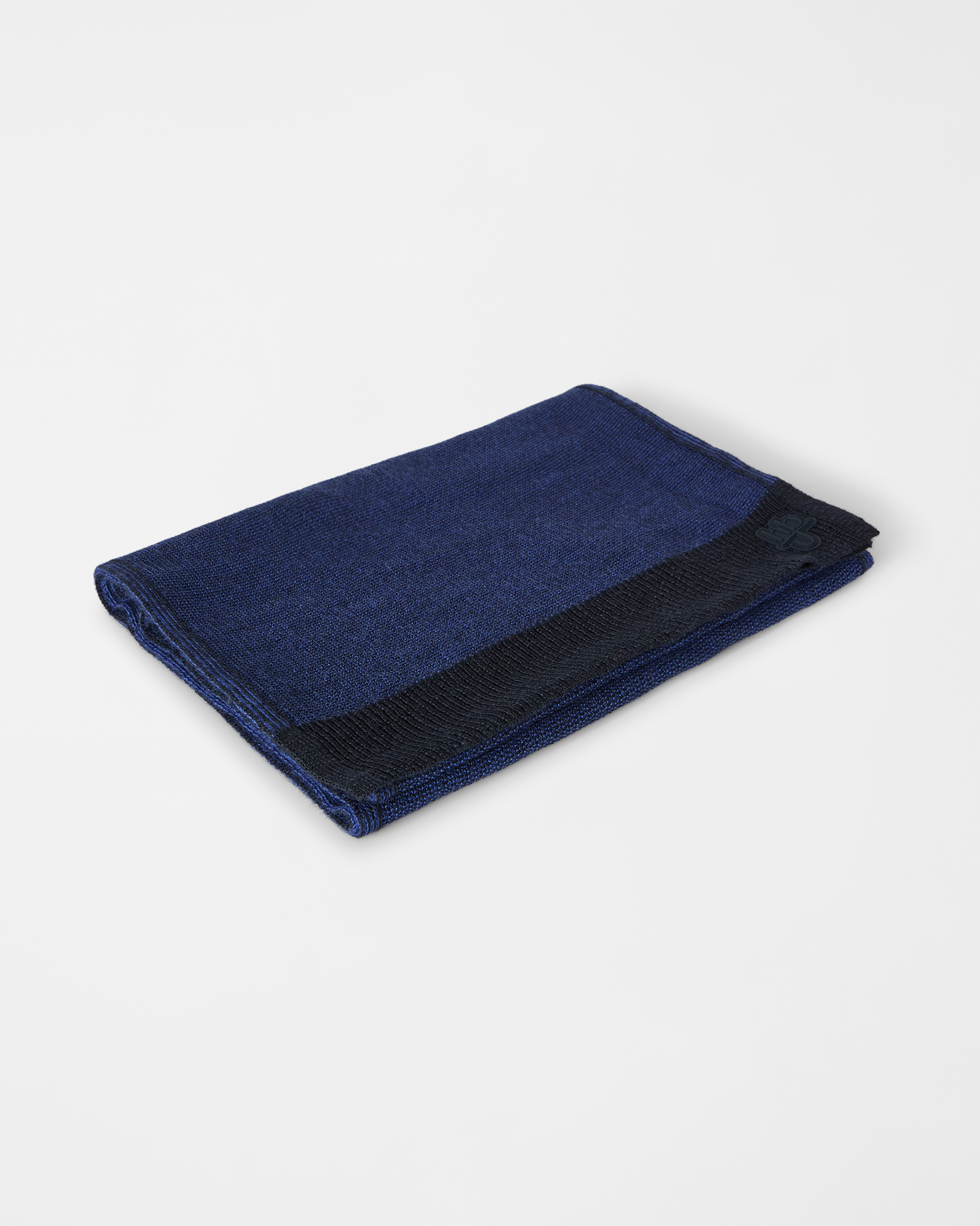 Sciarpa HBJ Uomo in Misto Lana con Patch Logo, BLU SCURO, large