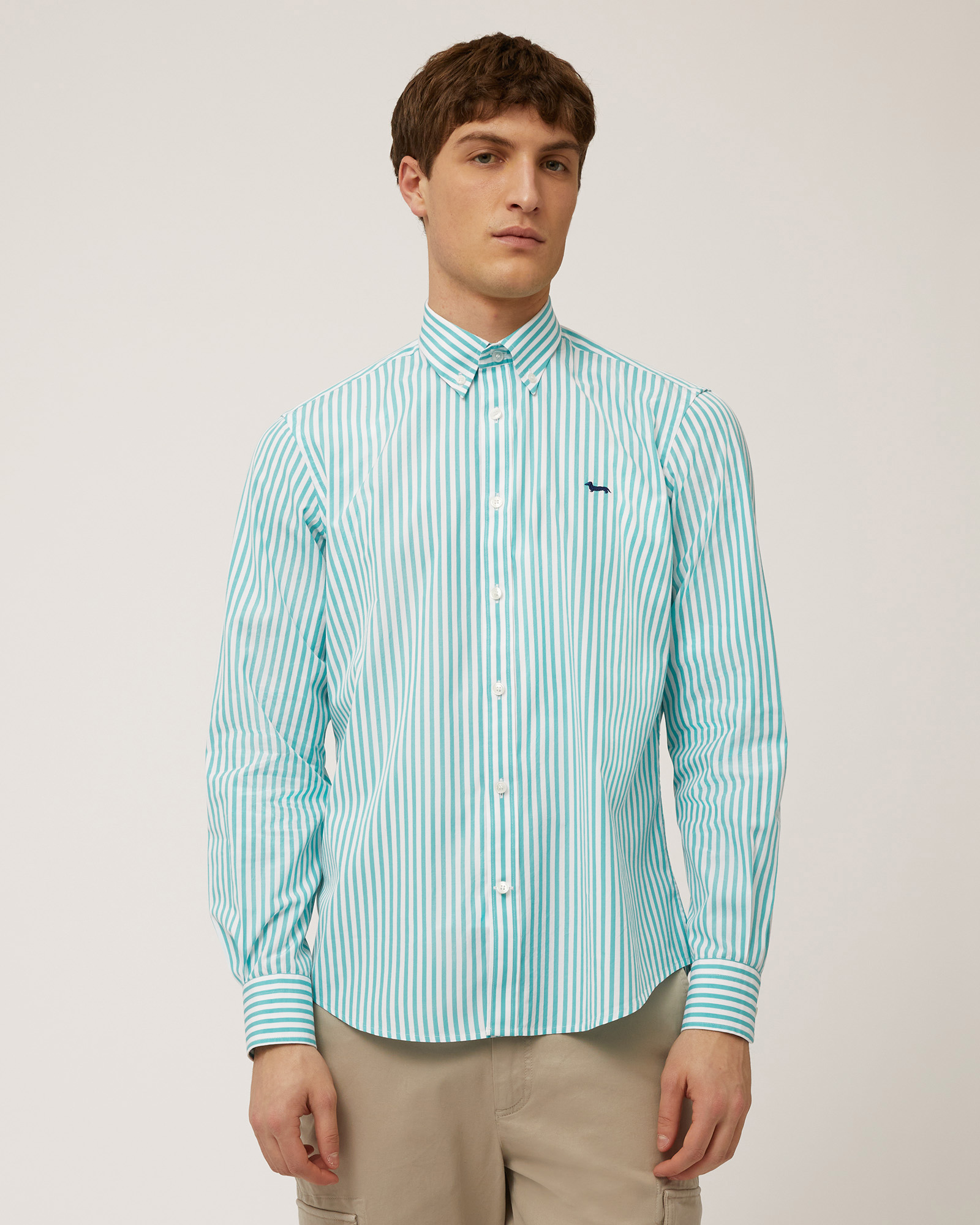 Sorbet Stripe Shirt, Turquoise, large