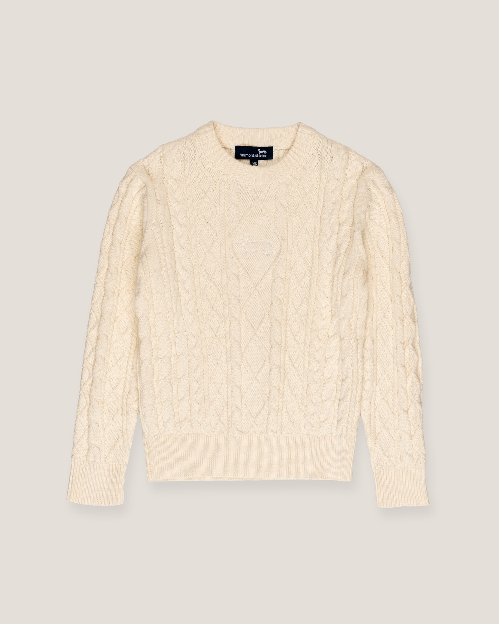 Intarsia cable and diamond knit sweater