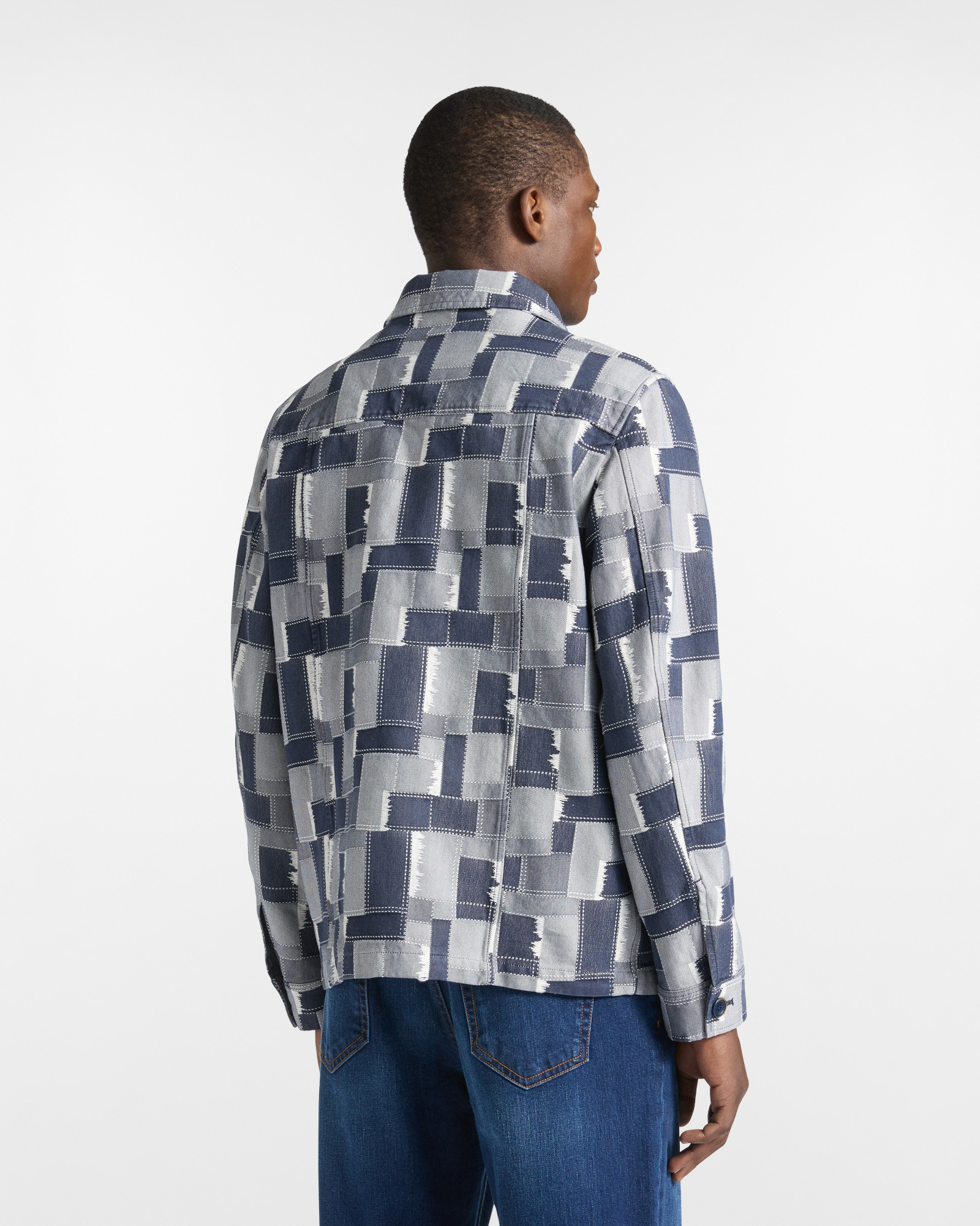 Sobrecamisa con parches de denim , Vaquero, large image number 1
