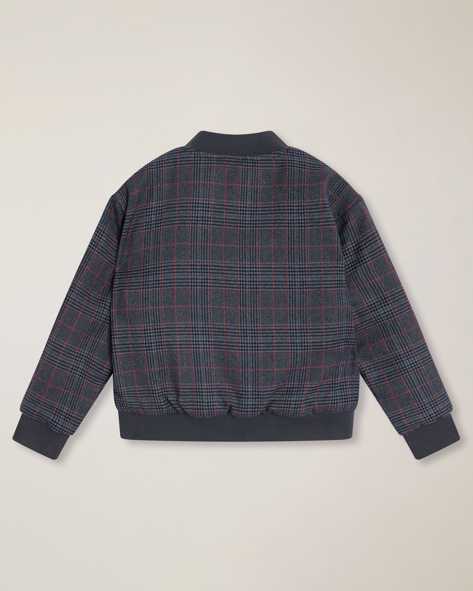 Check varsity bomber jacket, Dark Gray, large image number 1