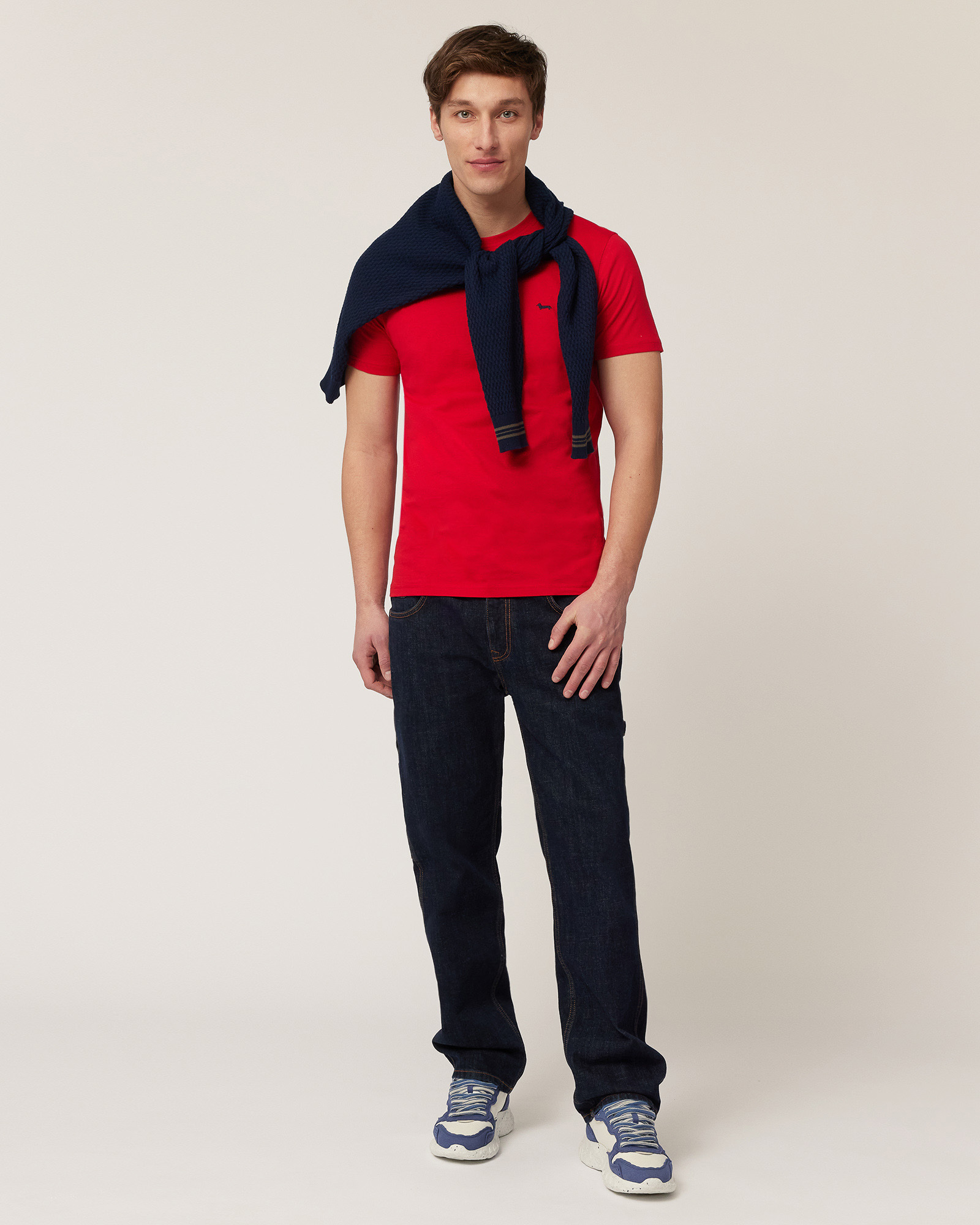 T-Shirt with Dachshund, Deep Red, large image number 3