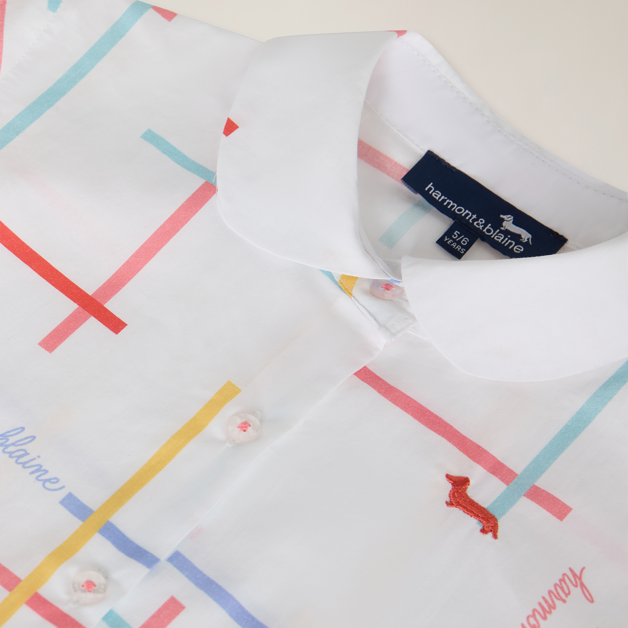 Shirt dress with belt, White, large image number 2