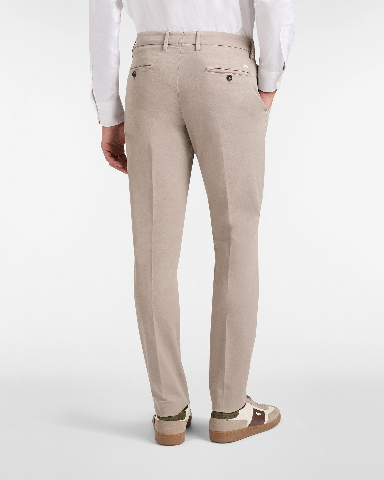 Pantalones Essentials de algodón elástico, Beige, large image number 1