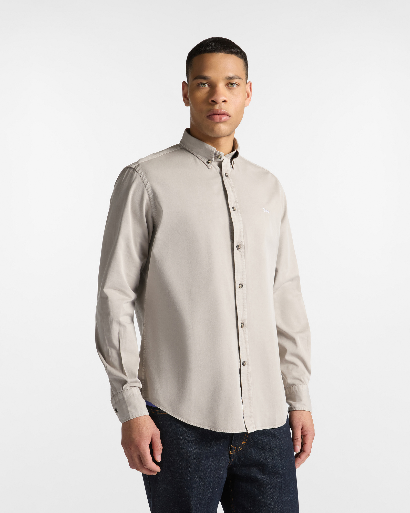 Chemise En Gabardine Capsule Earth Dye, Marron-Rouge, large image number 0