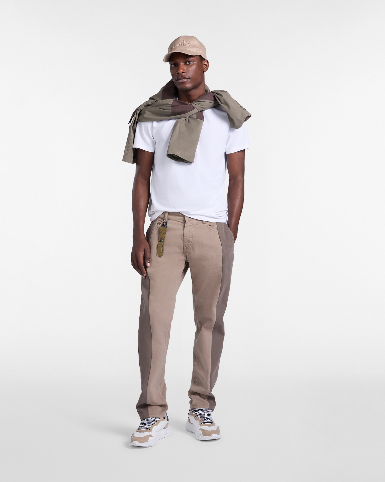 Men's Re-Loved five-pocket two-tone pants, Beige, large image number 3