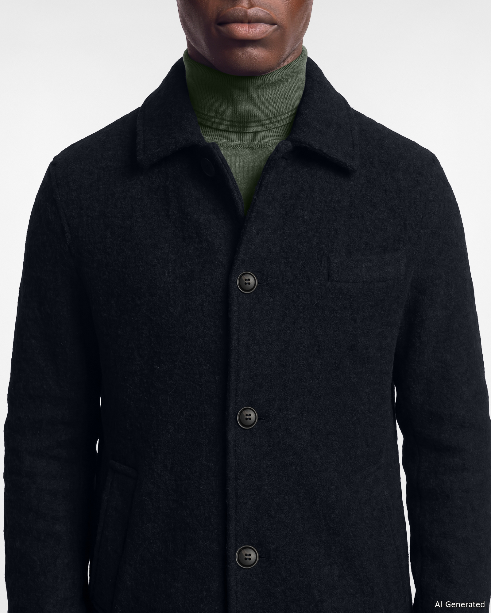 Cappotto HBJ Uomo in Misto Lana e Viscosa, BLU SCURO, large
