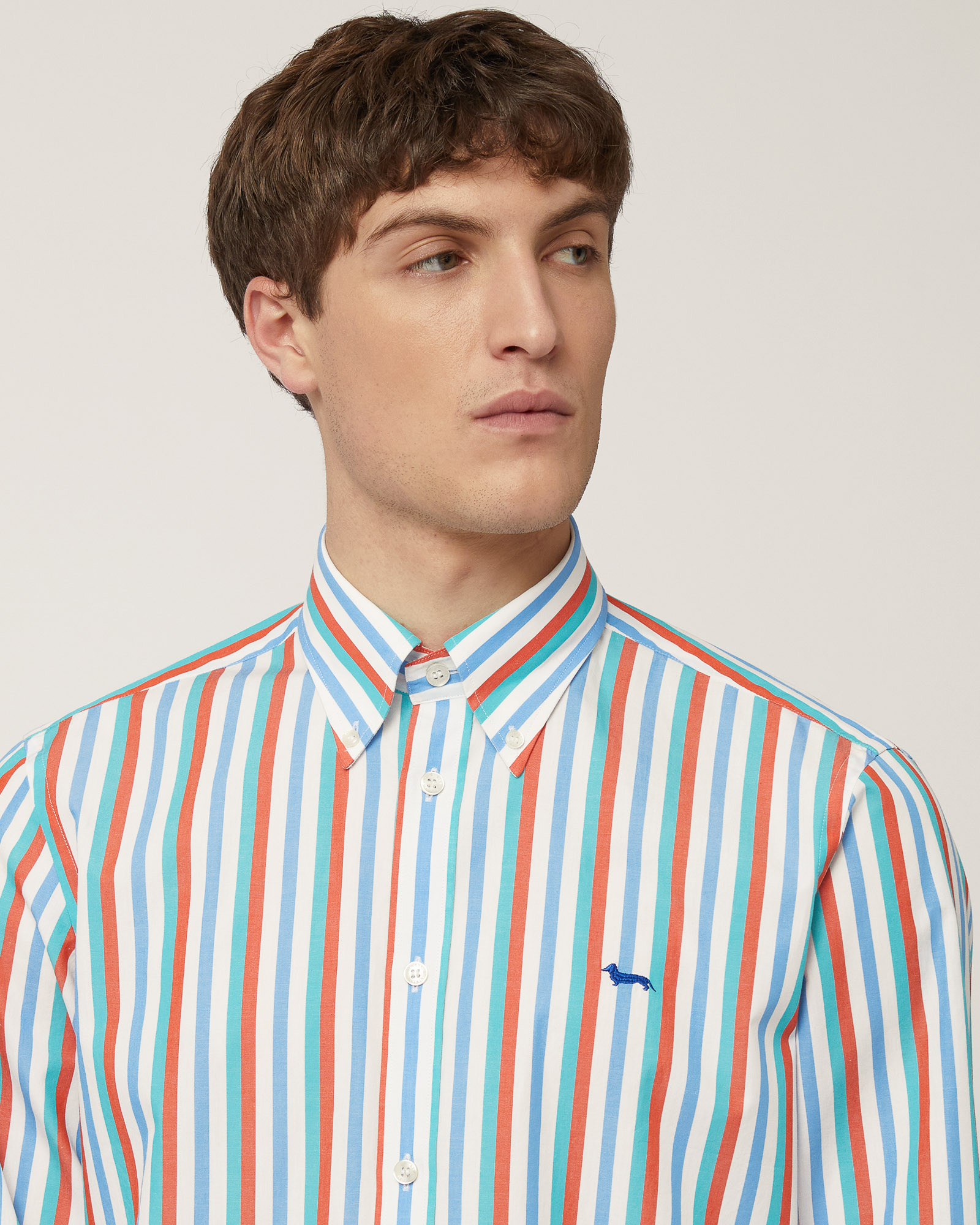 Multicolor Stripe Shirt, Turquoise, large image number 2