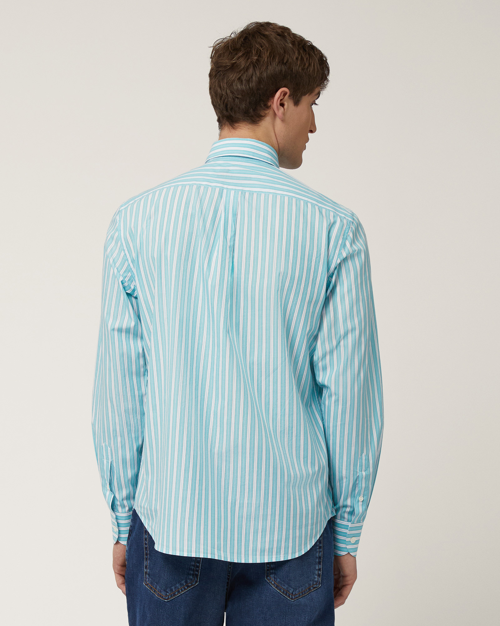 Striped Shirt with Dachshund, Turquoise, large image number 1