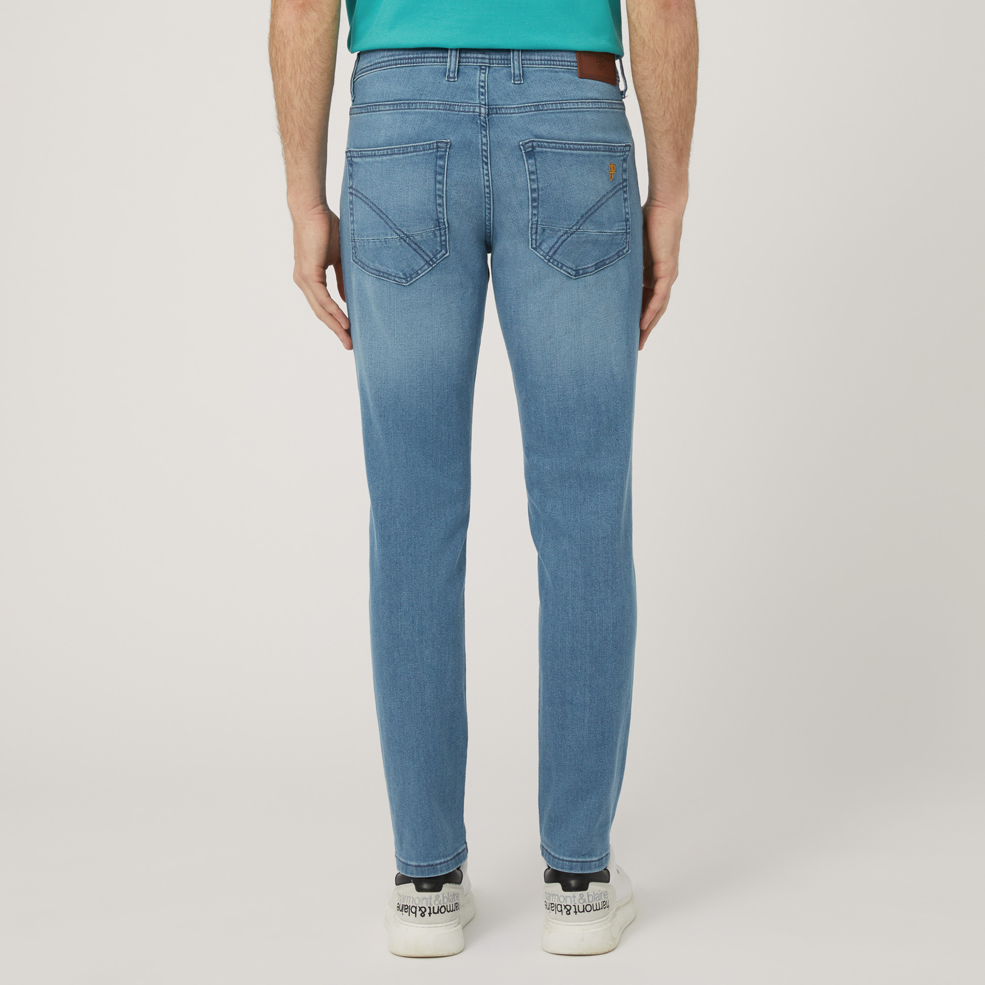 Pantaloni In Denim Slim Fit, Blu Denim, large image number 1