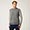 Crew-Neck Pullover With Shirt-Fabric Insert, Gray, swatch