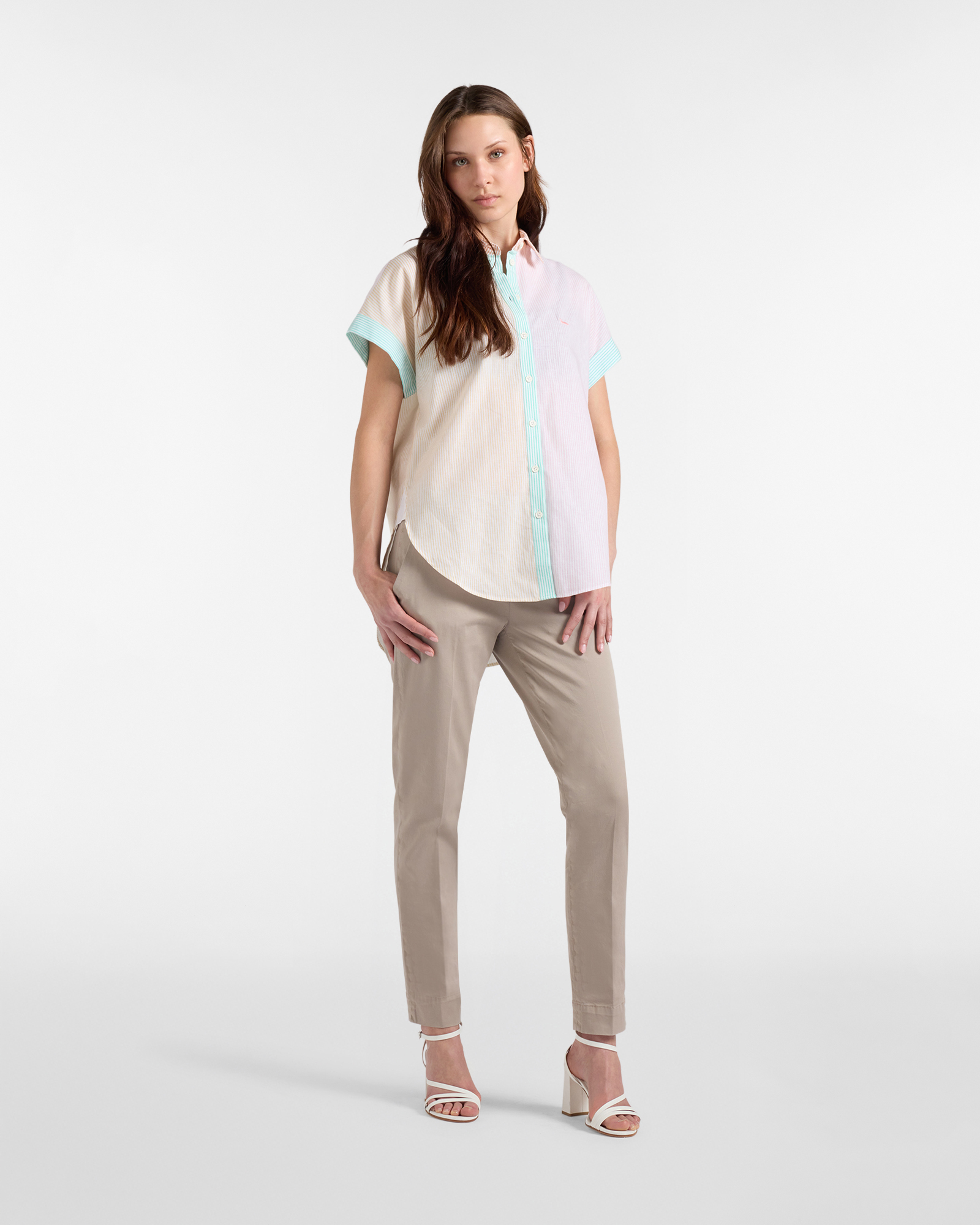 Women's slim-fit pants with slant pocket, Gray, large image number 3