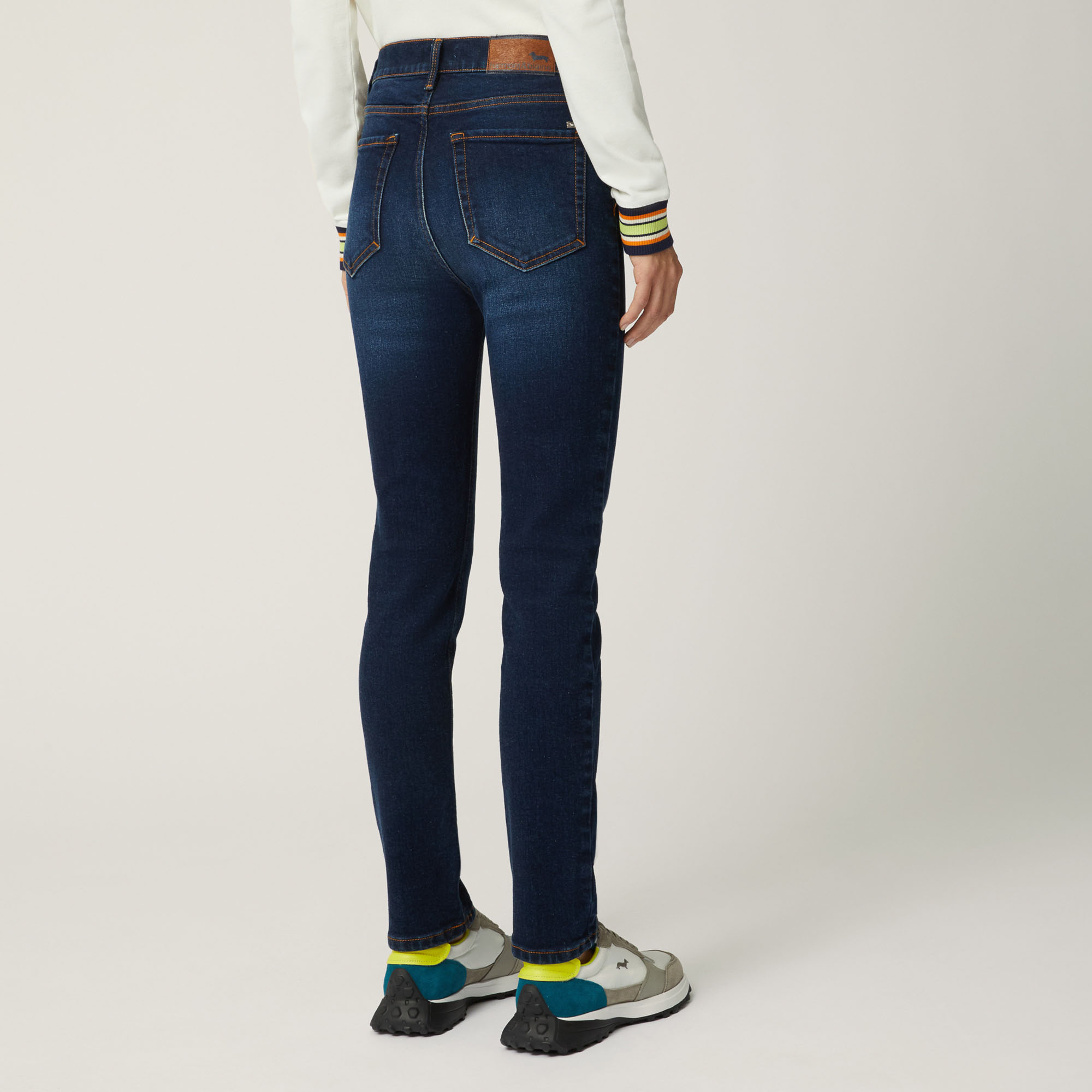 Pantalone Cinque Tasche Slim In Denim, Blu Denim, large image number 1