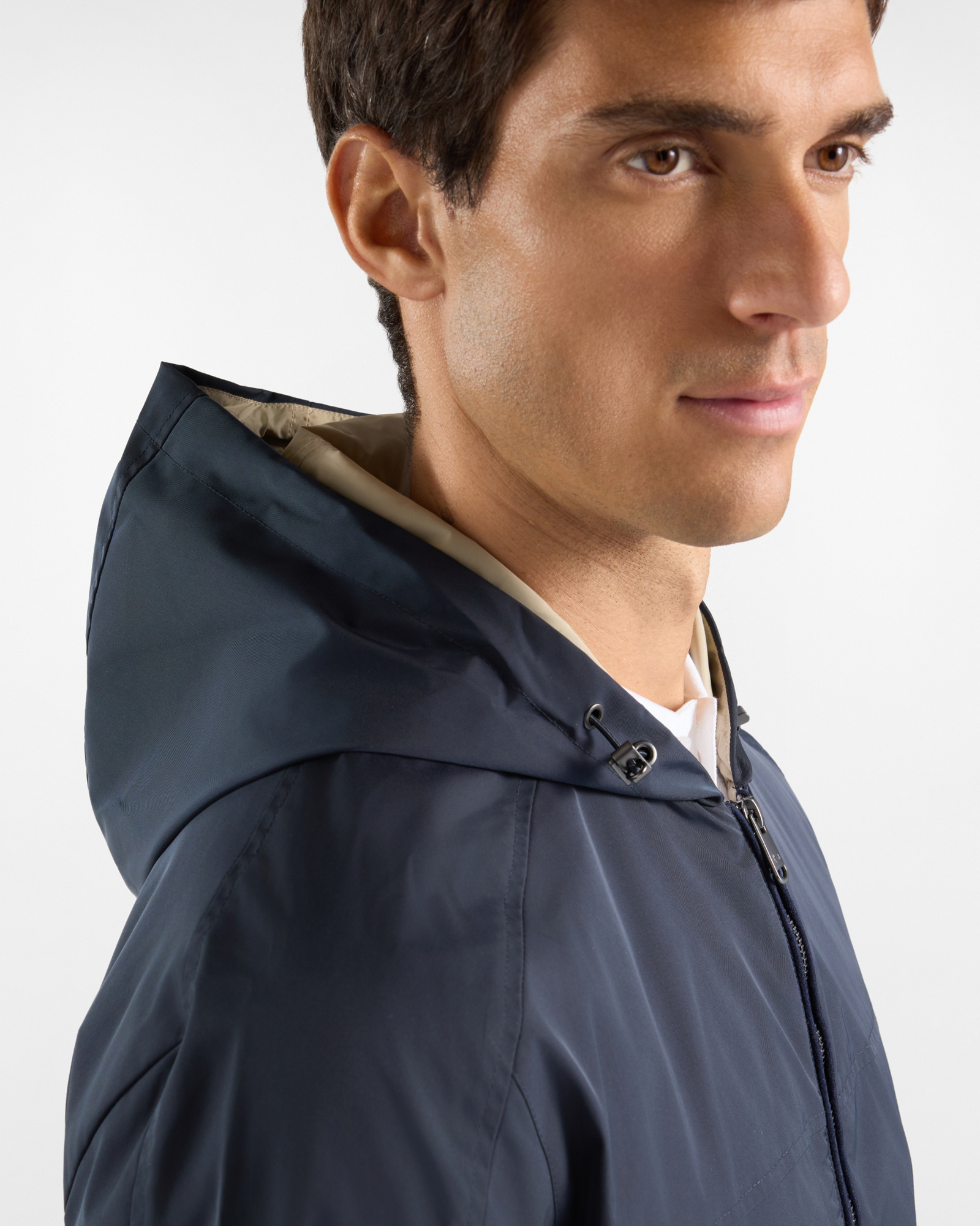 Men's nylon jacket with double fastening, NAVY BLUE, large image number 2