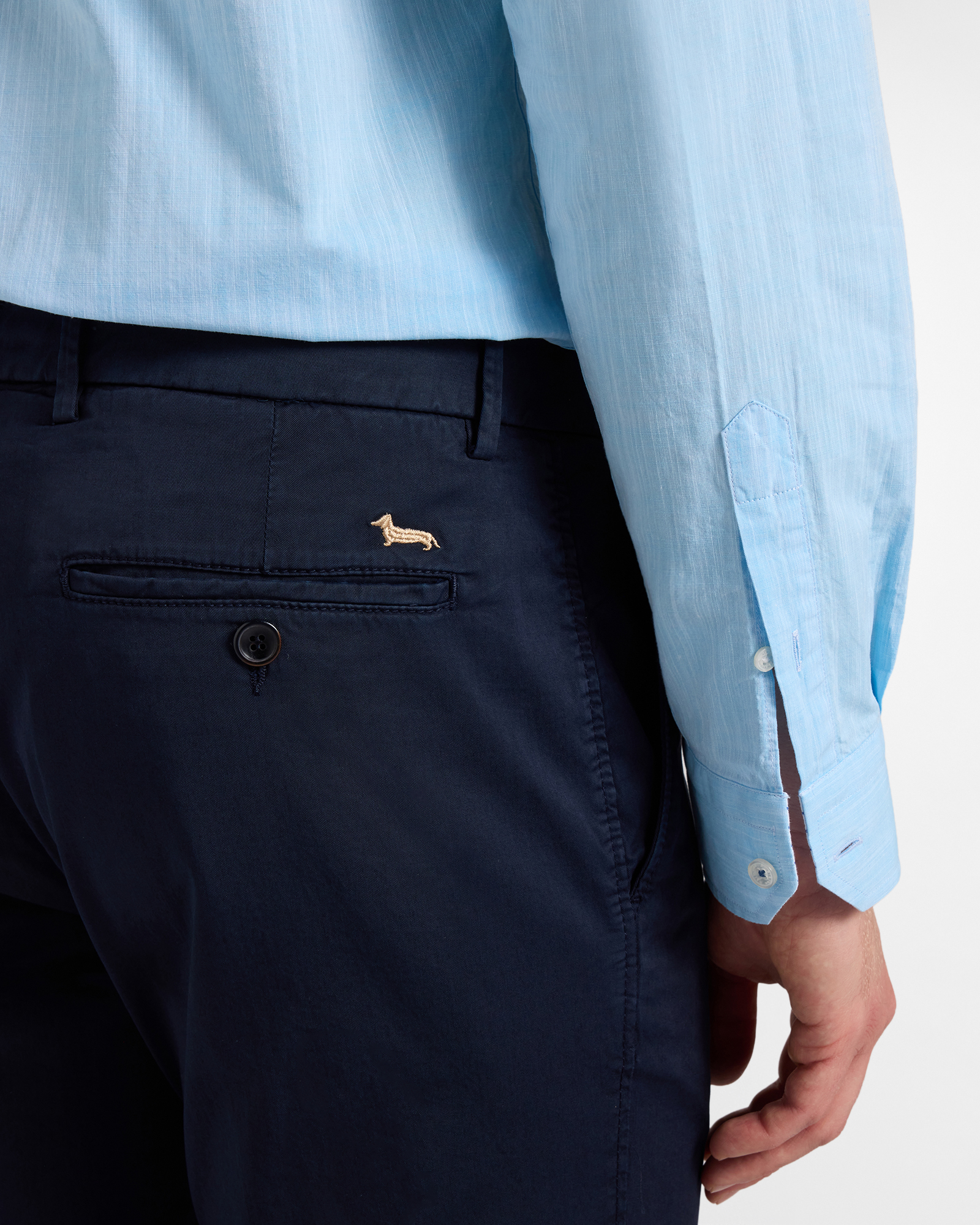 Pantaloni Uomo Chino Basico Narrow Fit, Blu, large image number 2