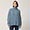 Braided Cashmere Turtleneck, Blue, swatch