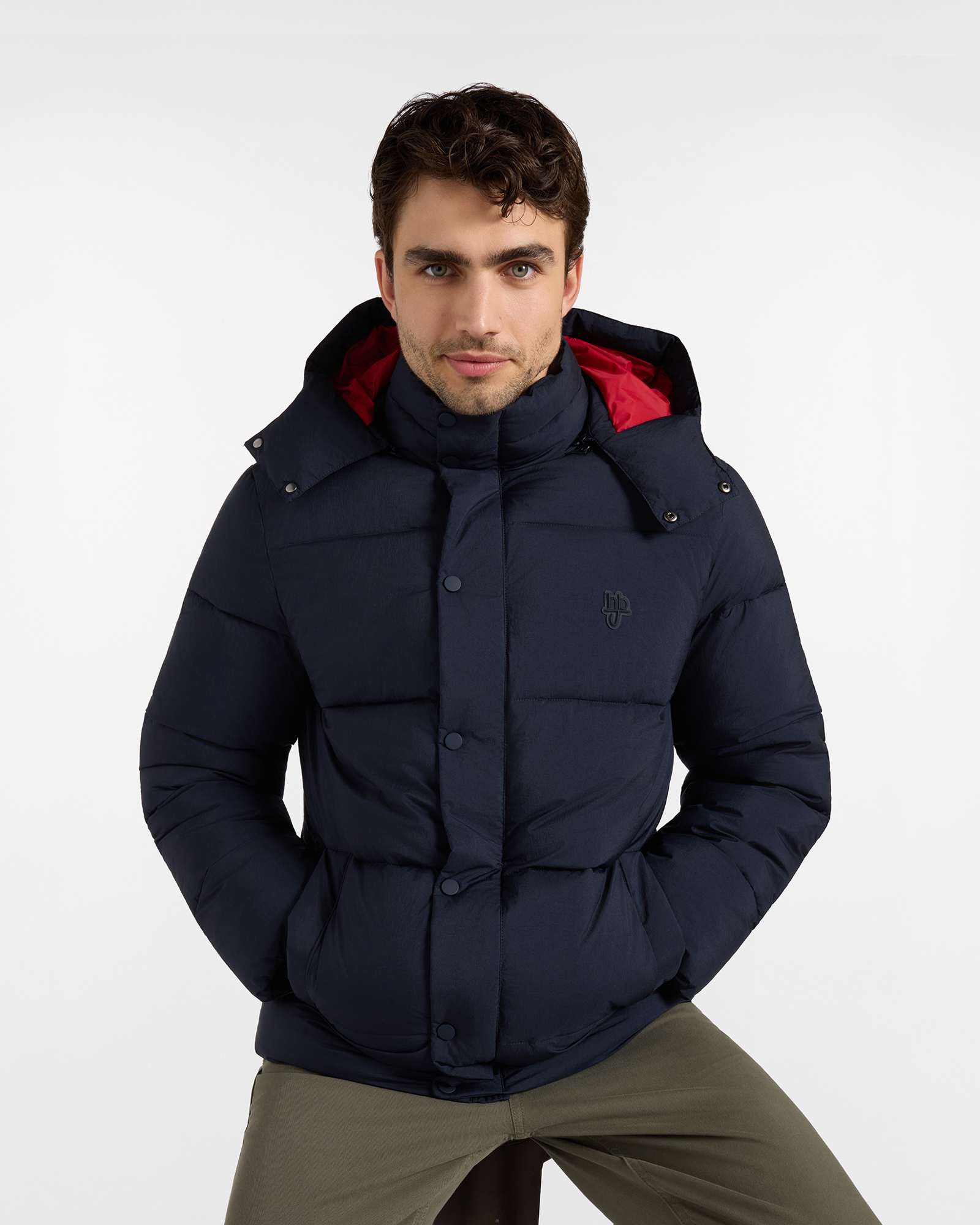 Giubbino HBJ Uomo Effetto Piumino in Nylon Blu Scuro