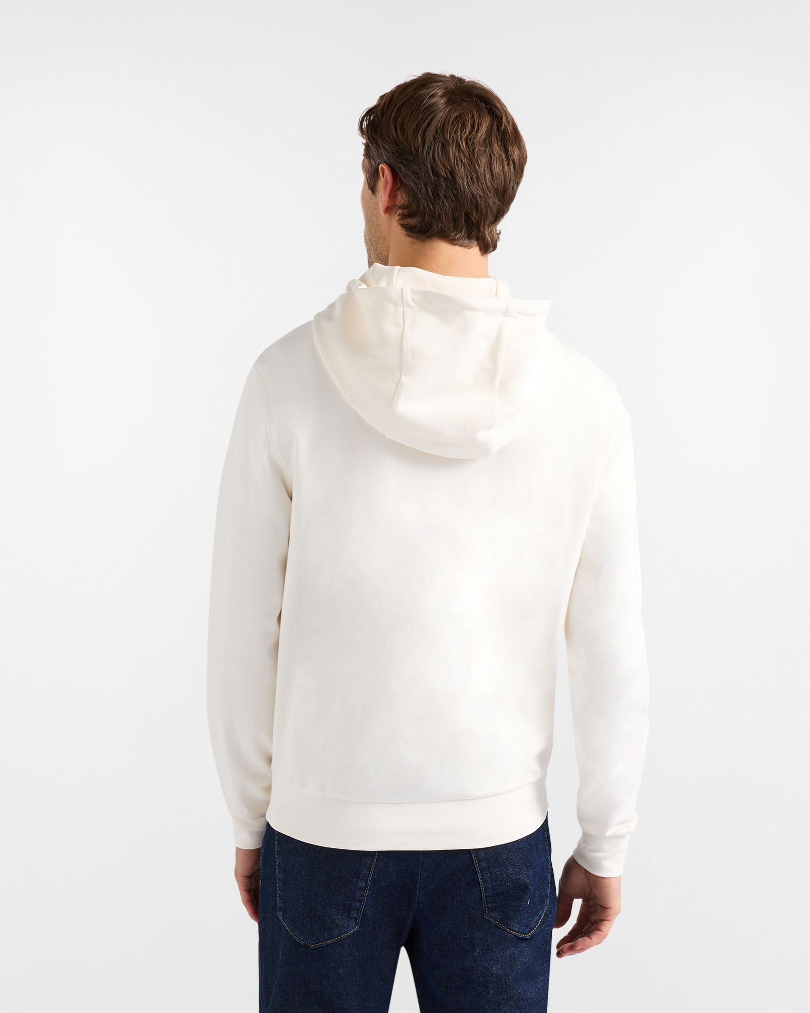 Hoodie with embroidered logo, White, large image number 1
