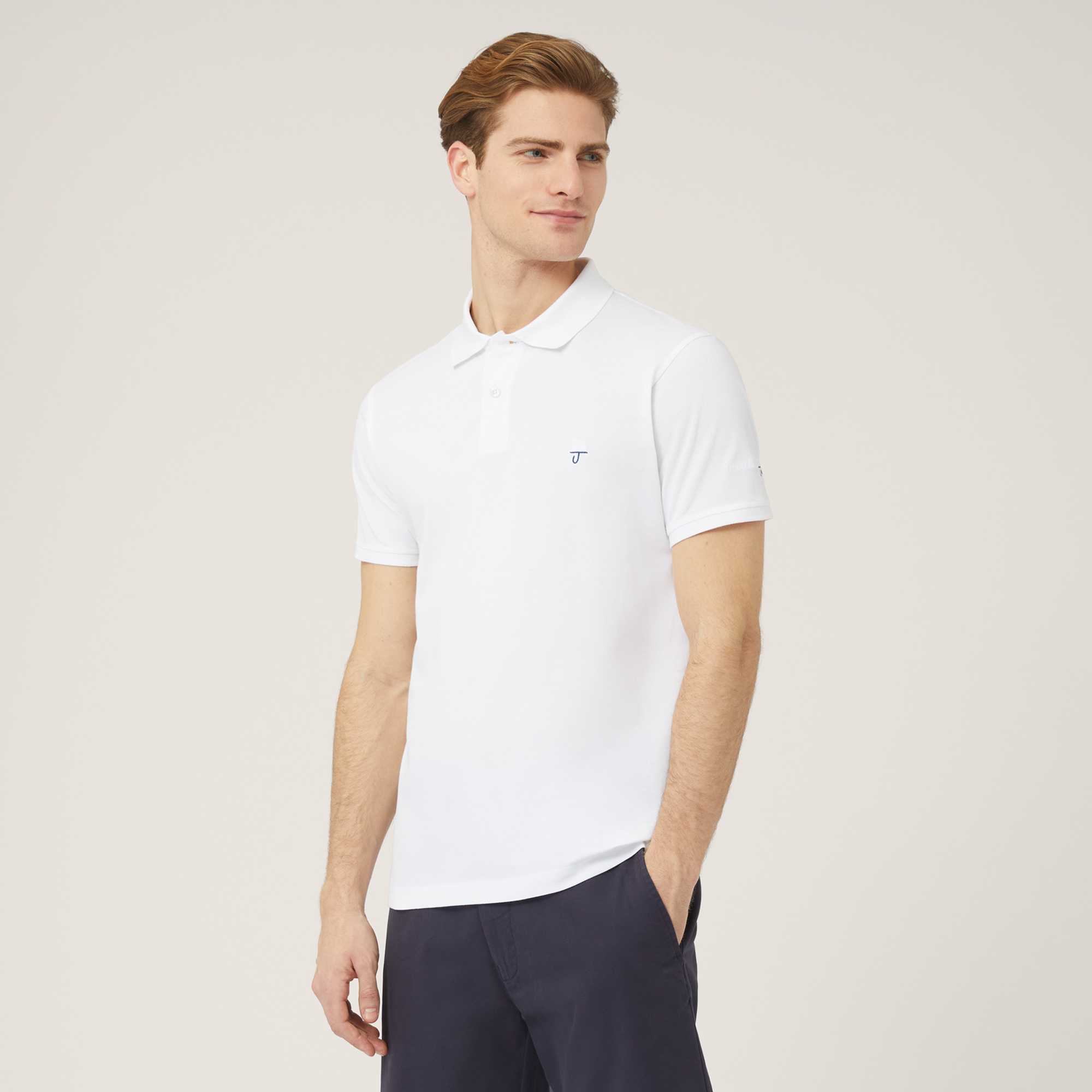 Polo In Cotone, Bianco, large image number 0