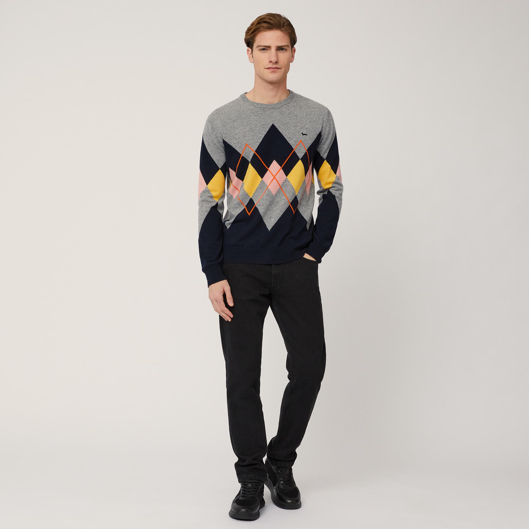 Pullover a rombi multicolore