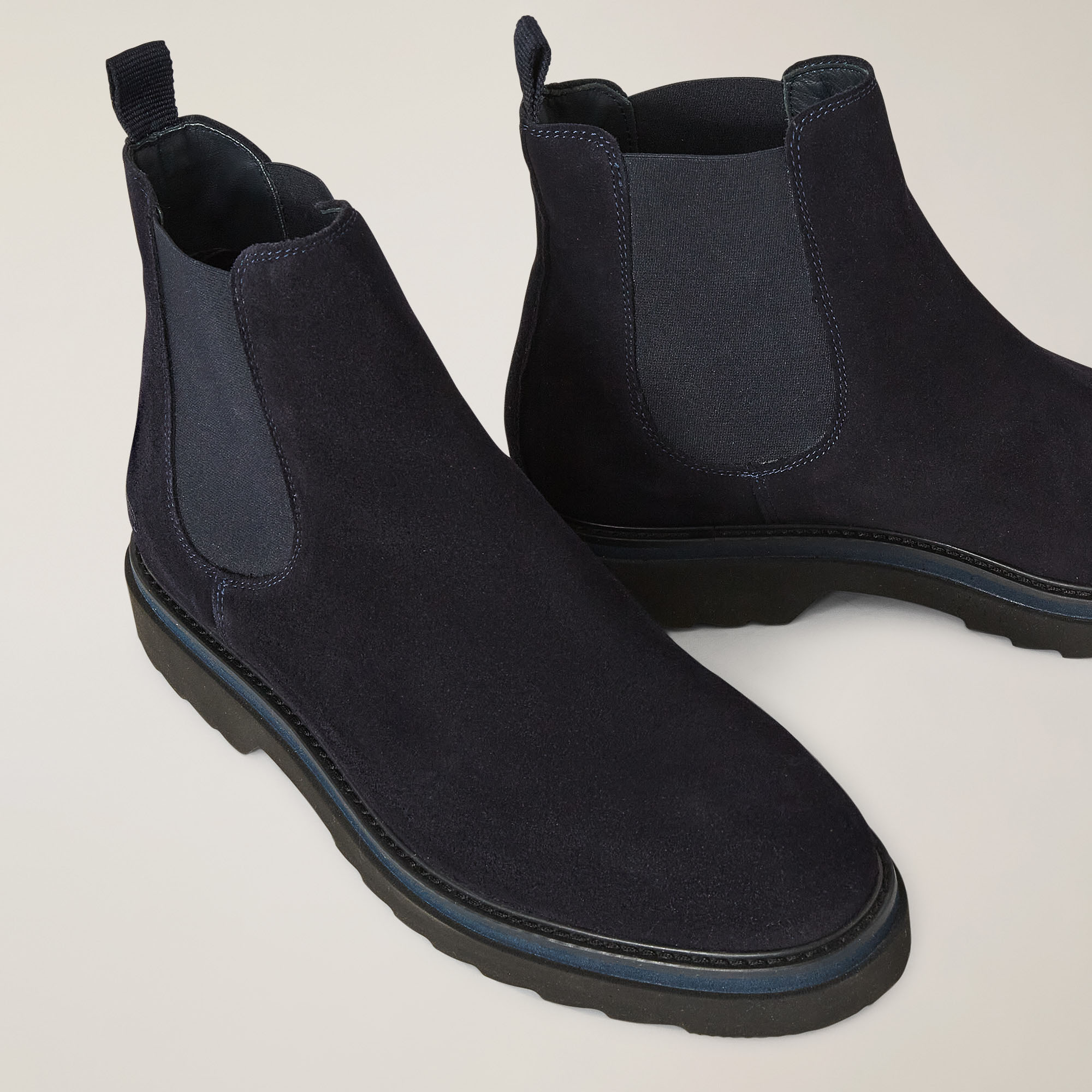 Stivaletto Chelsea In Pelle Scamosciata, Blu, large image number 3