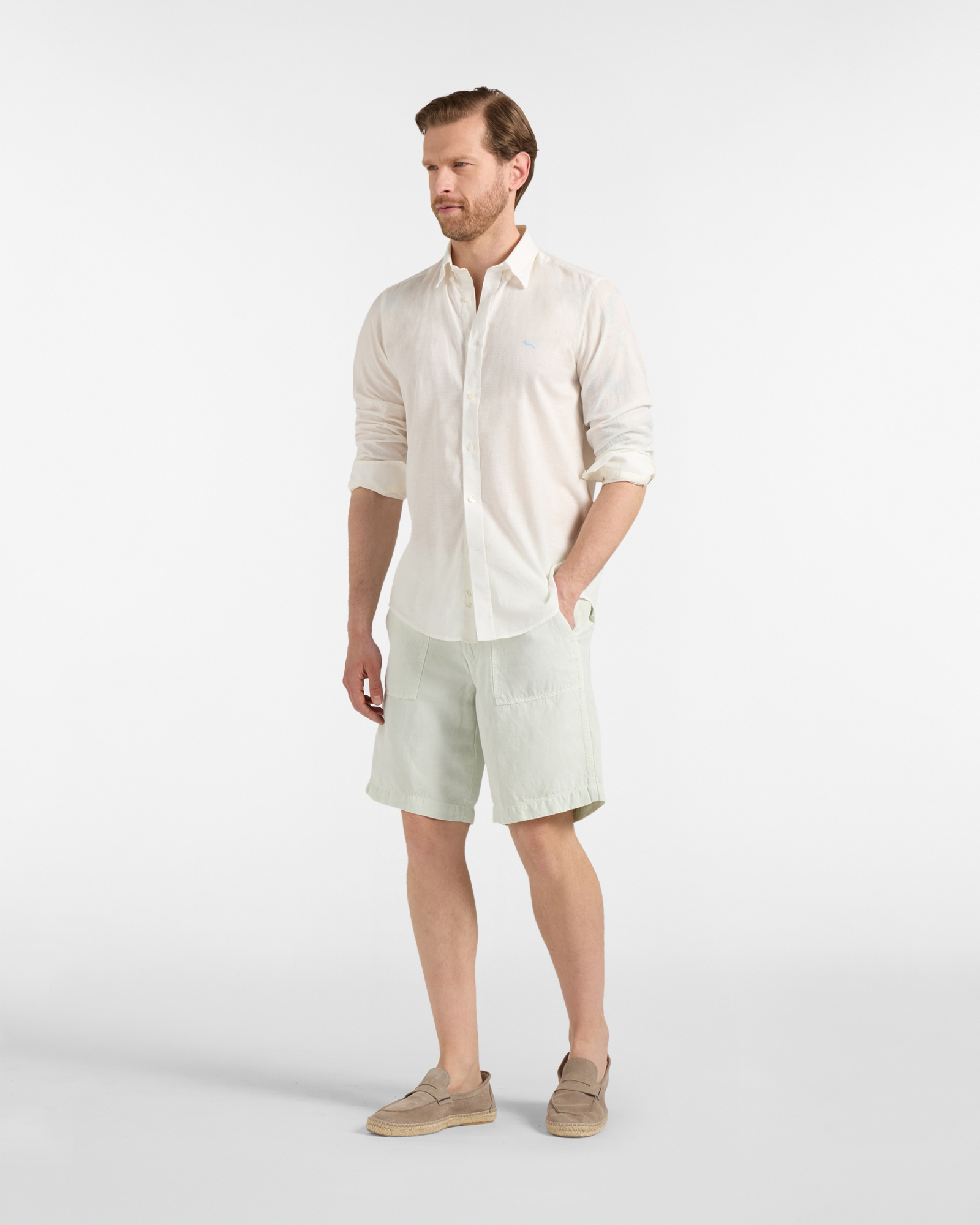Men&rsquo;s narrow-fit solid color shirt, White, large image number 3