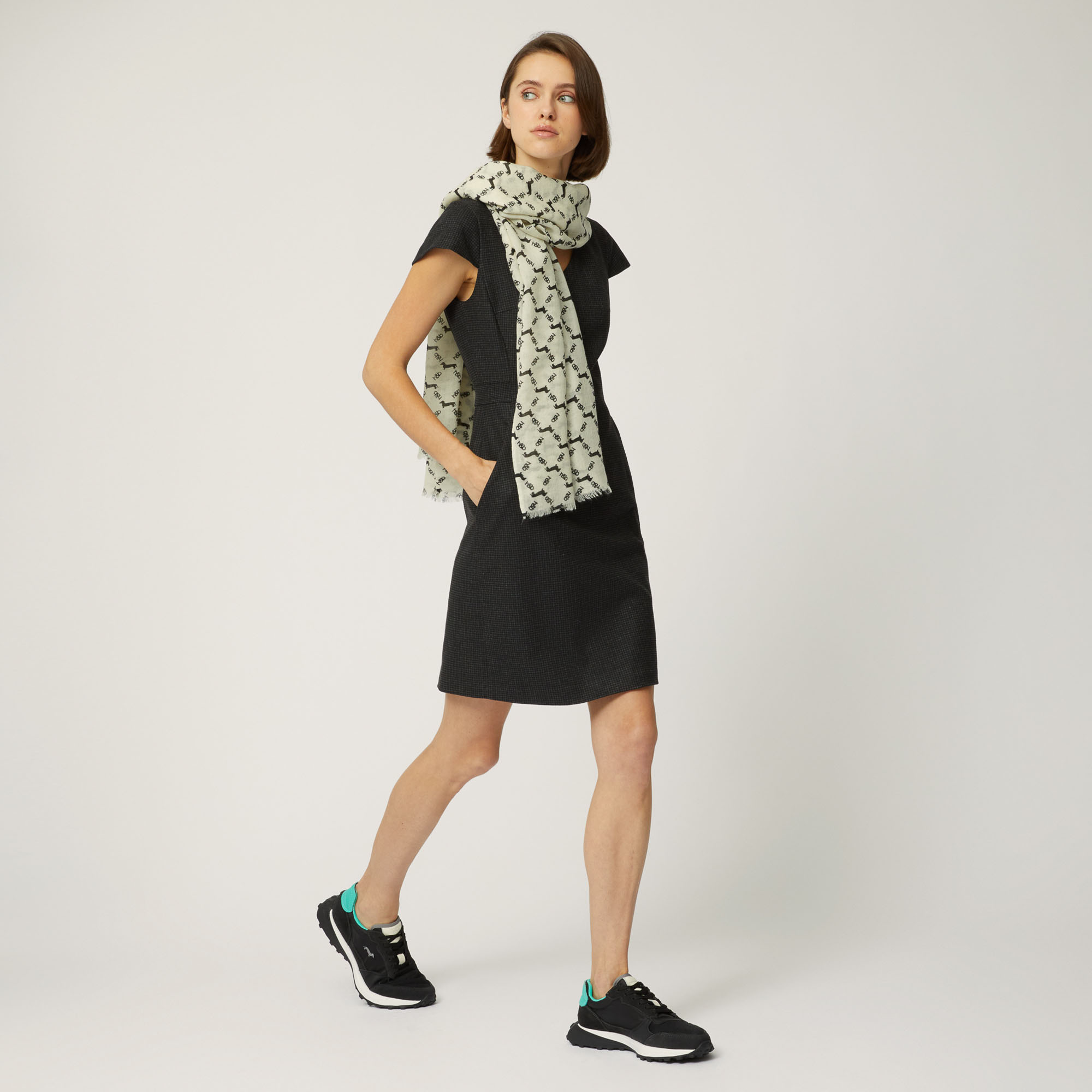 Sheath Dress With Back Slit, Grey, large image number 3