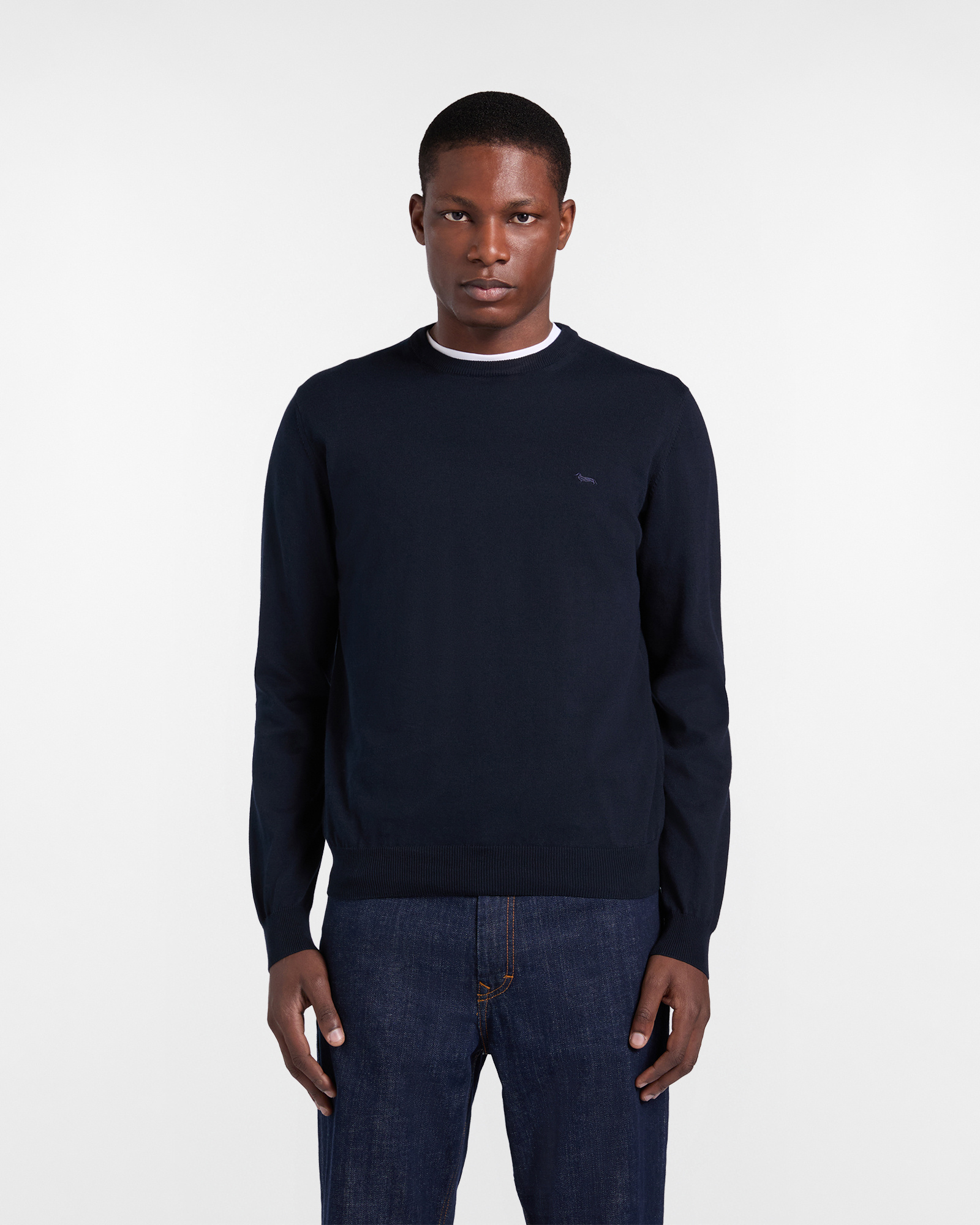 Harmont&Blaine - Pullover girocollo in cotone, Uomo, Blu, Taglia: XL