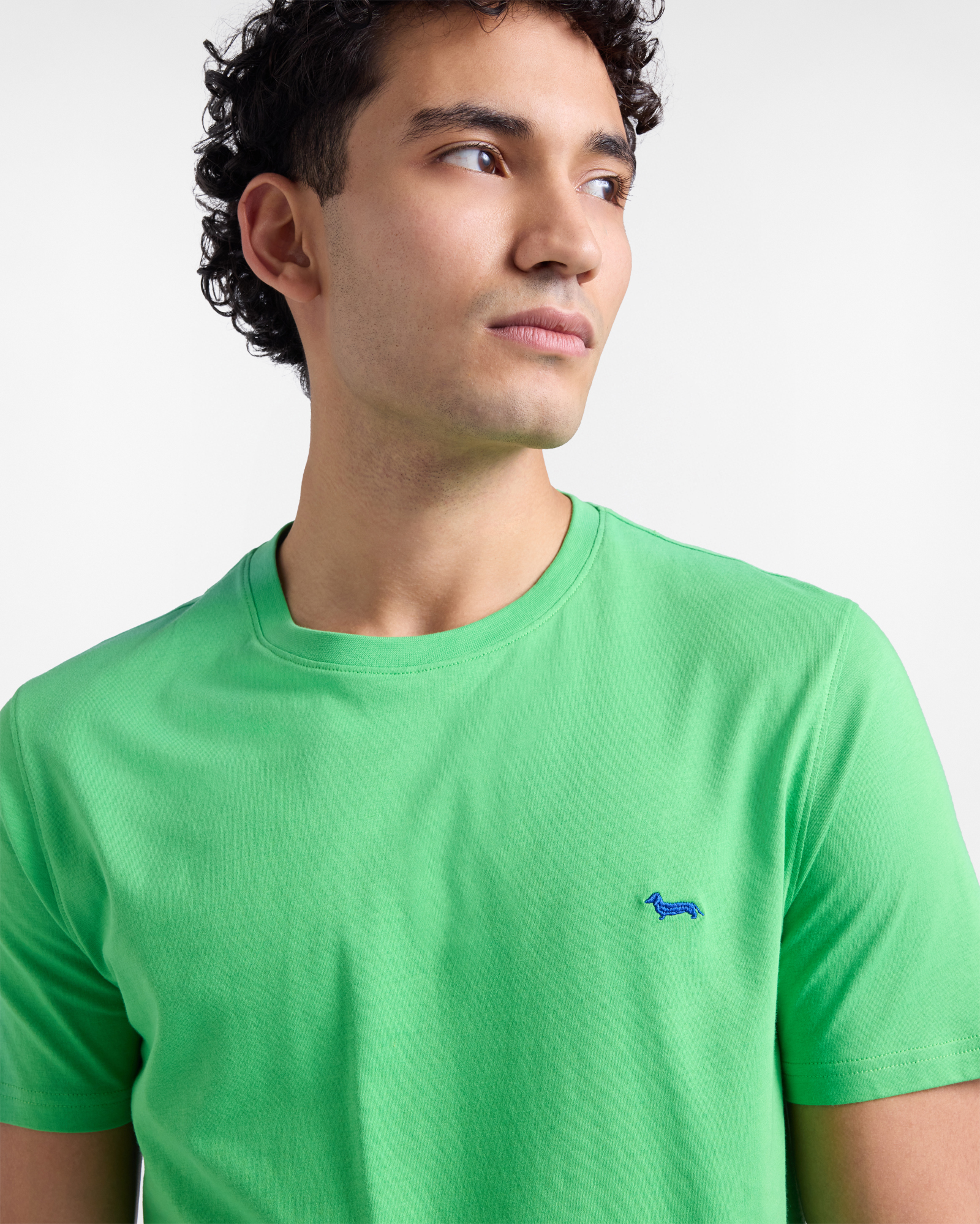Camiseta ajustada de algod&oacute;n para hombre, Verde, large image number 2