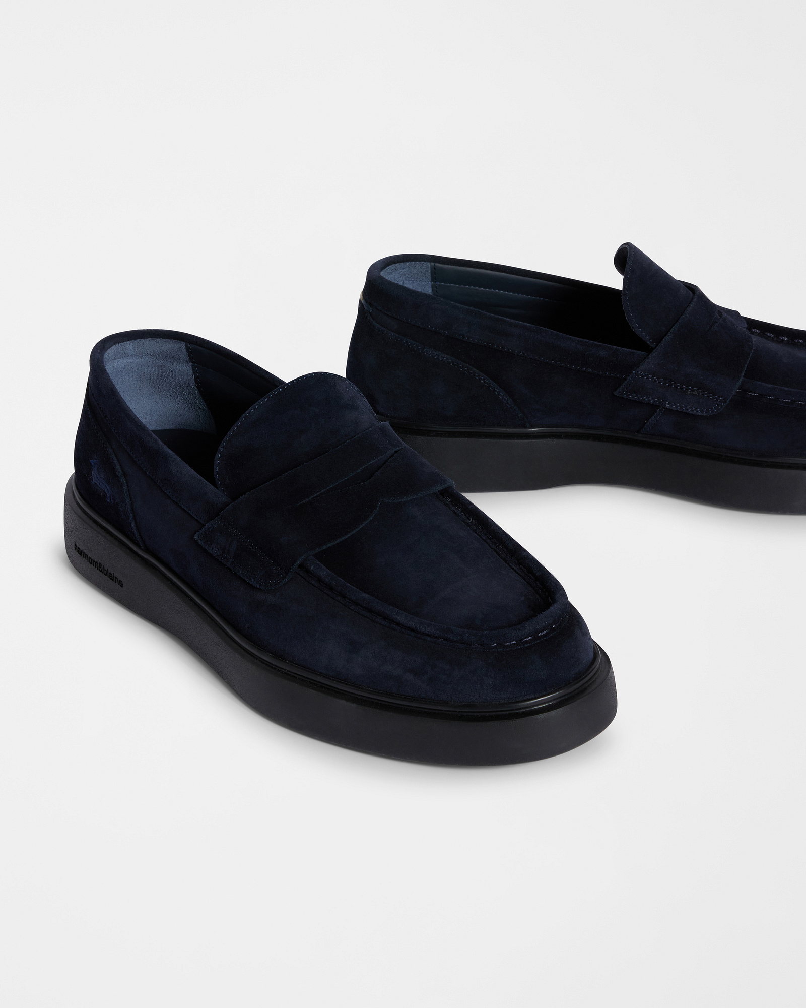 Suede Loafer, Navy Blue, large image number 3