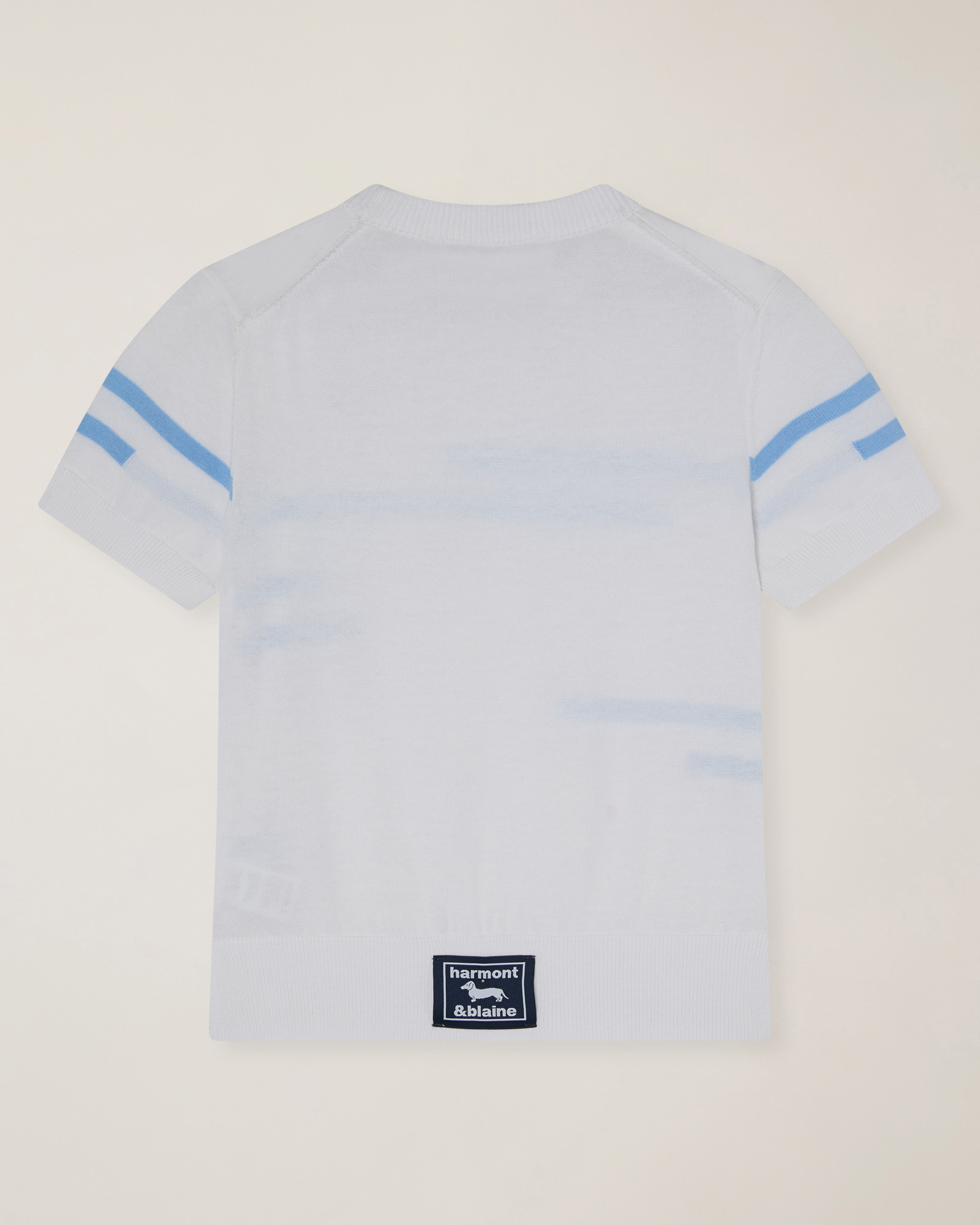 Short-sleeved crew neck , White, large image number 1