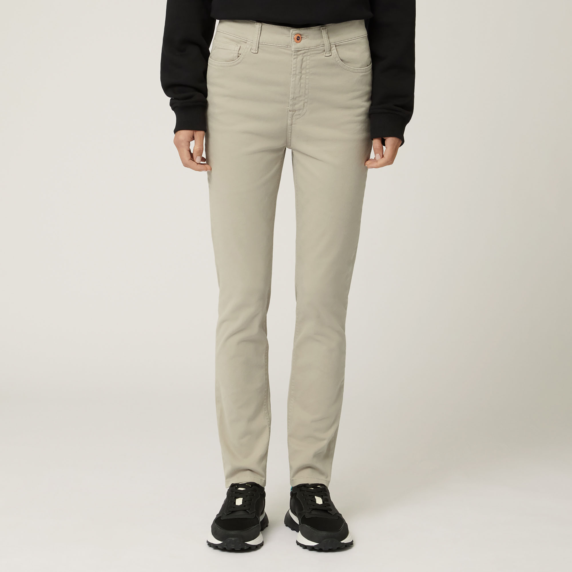 Pantalone Cinque Tasche Slim Fit, Beige, large image number 0