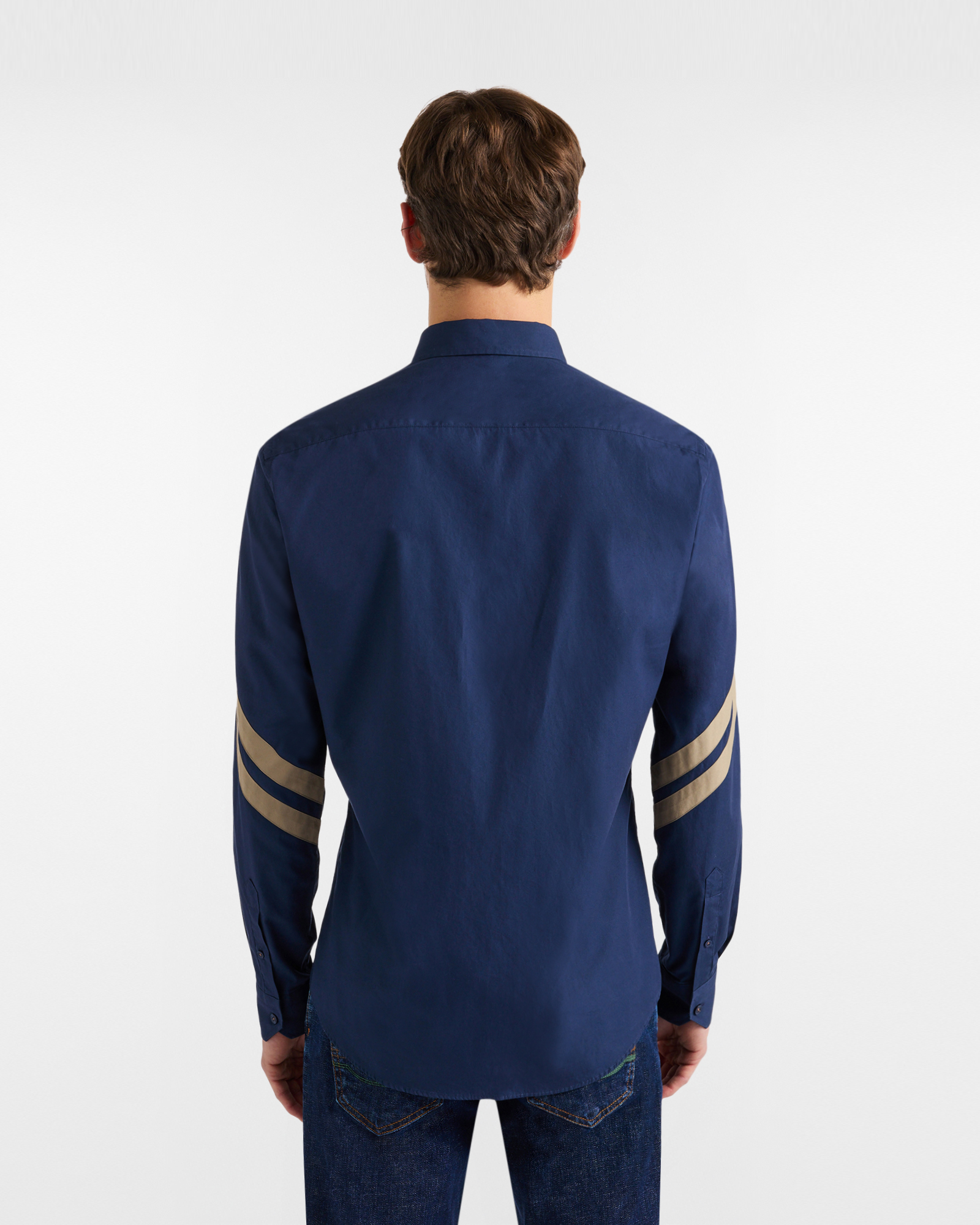 Shirt with contrasting bands, Dark Blue, large image number 2