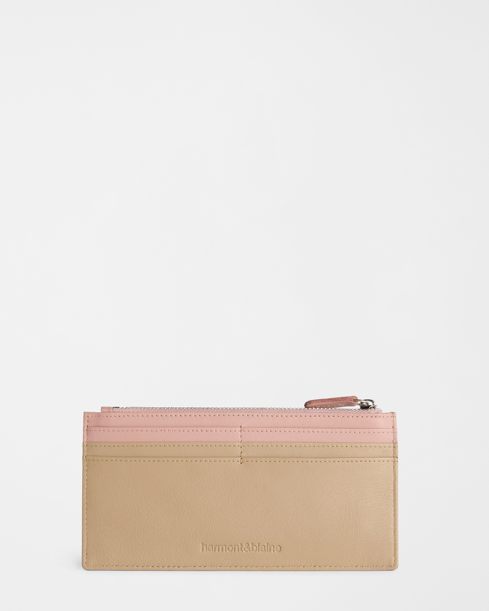 Porta Carte di Credito con zip, Beige, large image number 1