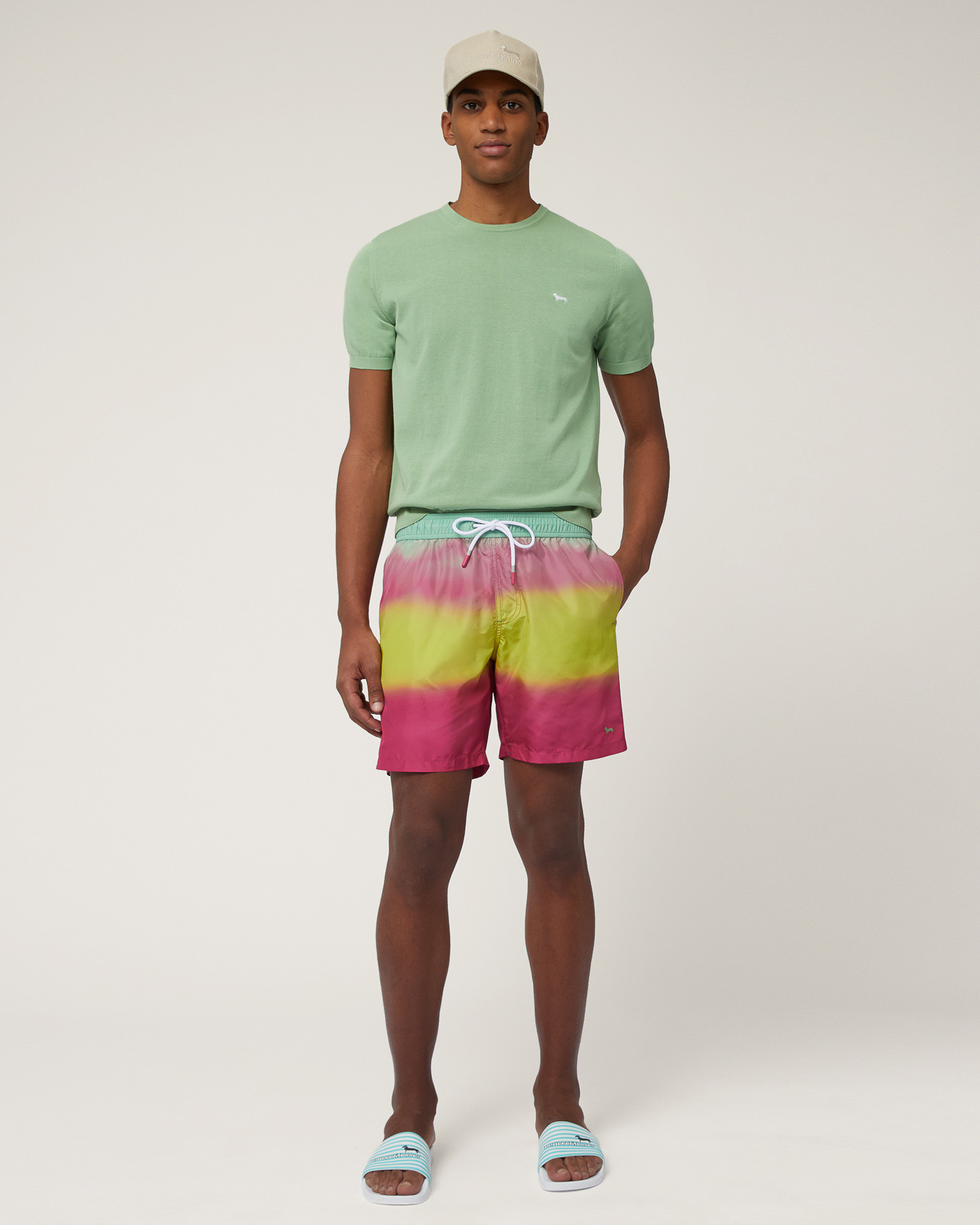 Tie-Dye Swim Shorts, Light Blue, large image number 3