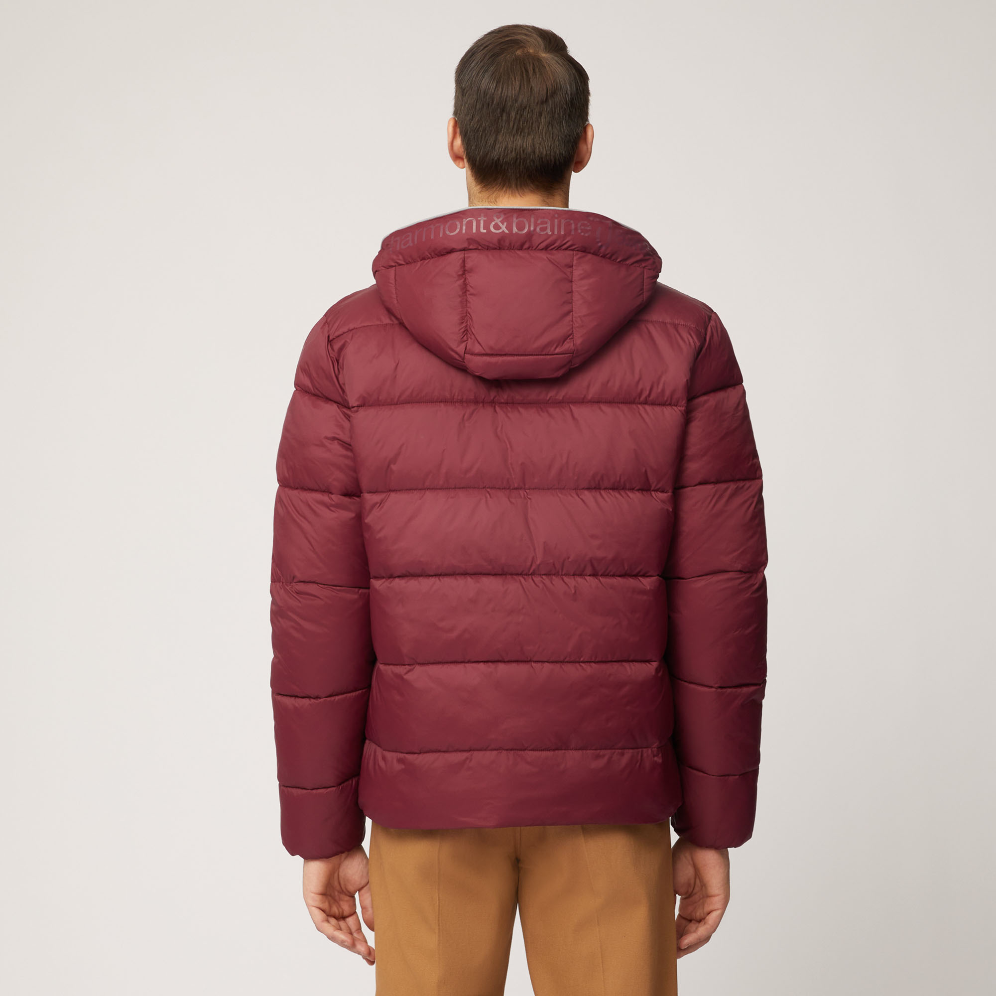 Giubbotto Trapuntato Con Zip E Cappuccio, Rosso Scuro, large image number 1